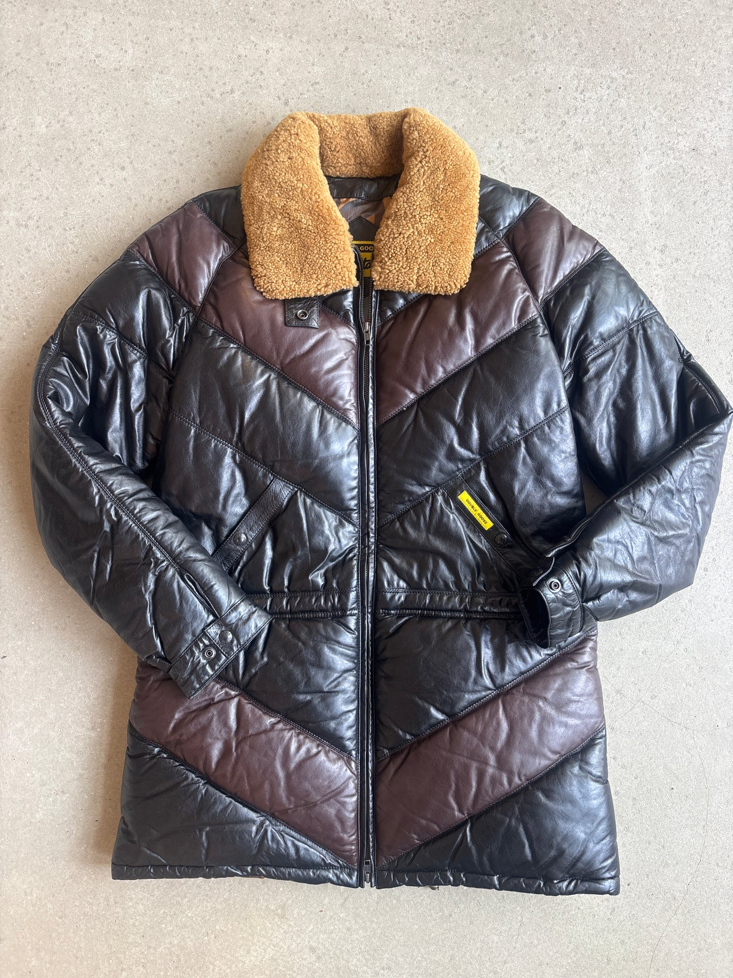 Double Goose X Patta Leather Bomber Brown Large