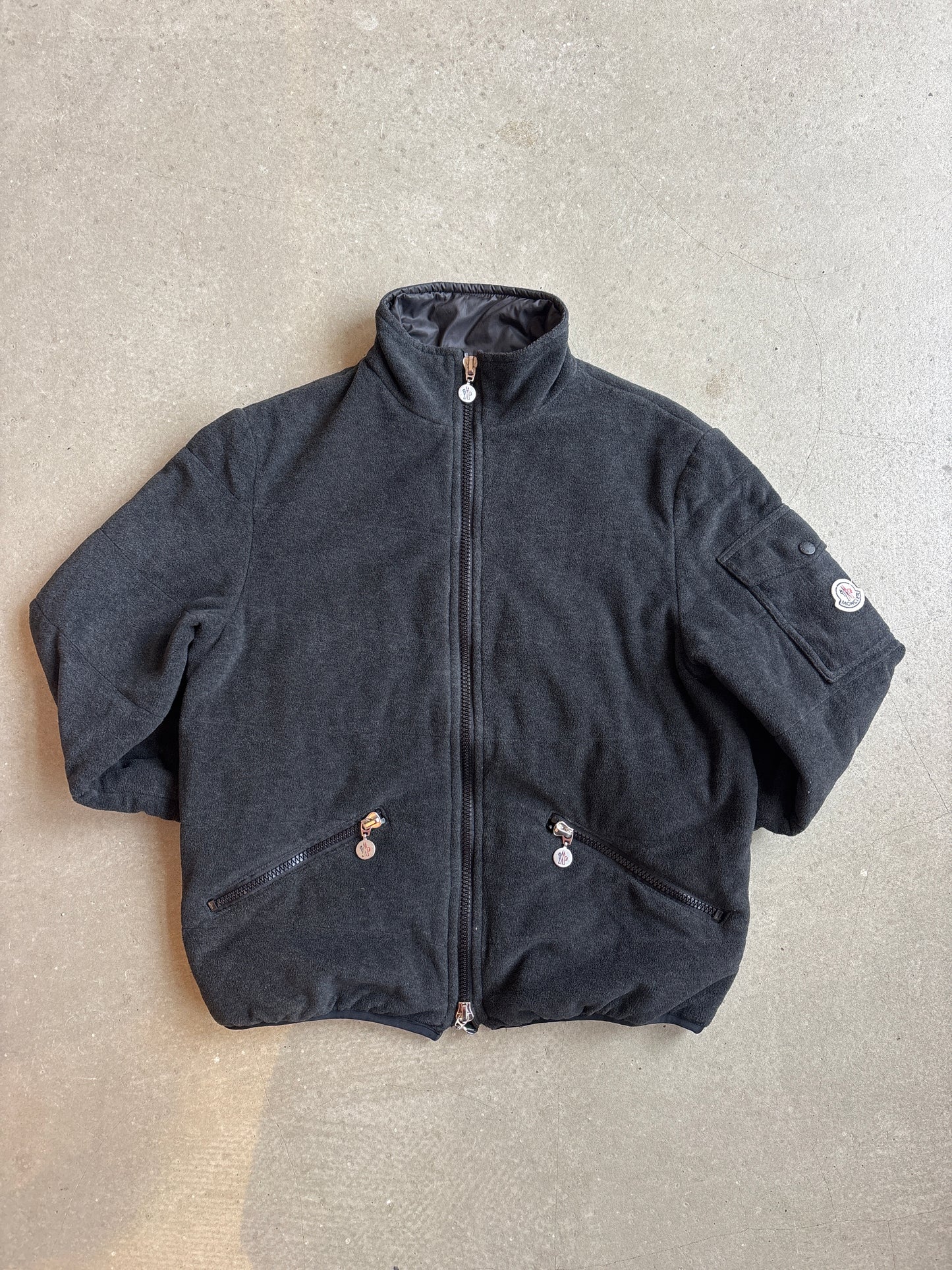 Moncler Padded Fleece Zip-Up Sweater Black M