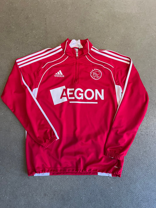 Adidas Ajax Half Zip Track Jacket Red L