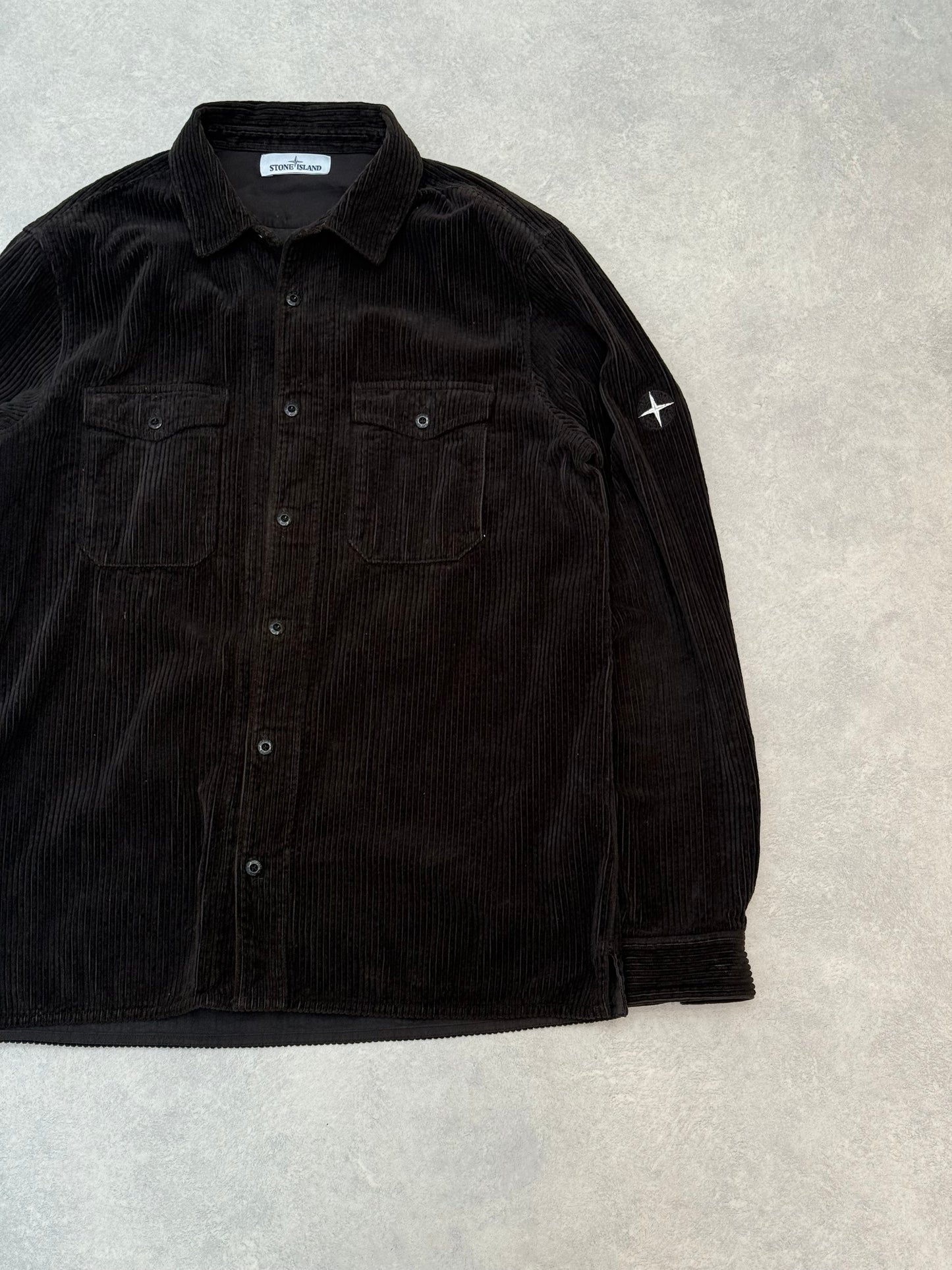 Stone Island Corduroy 800 Overshirt Metal/Black  XXL