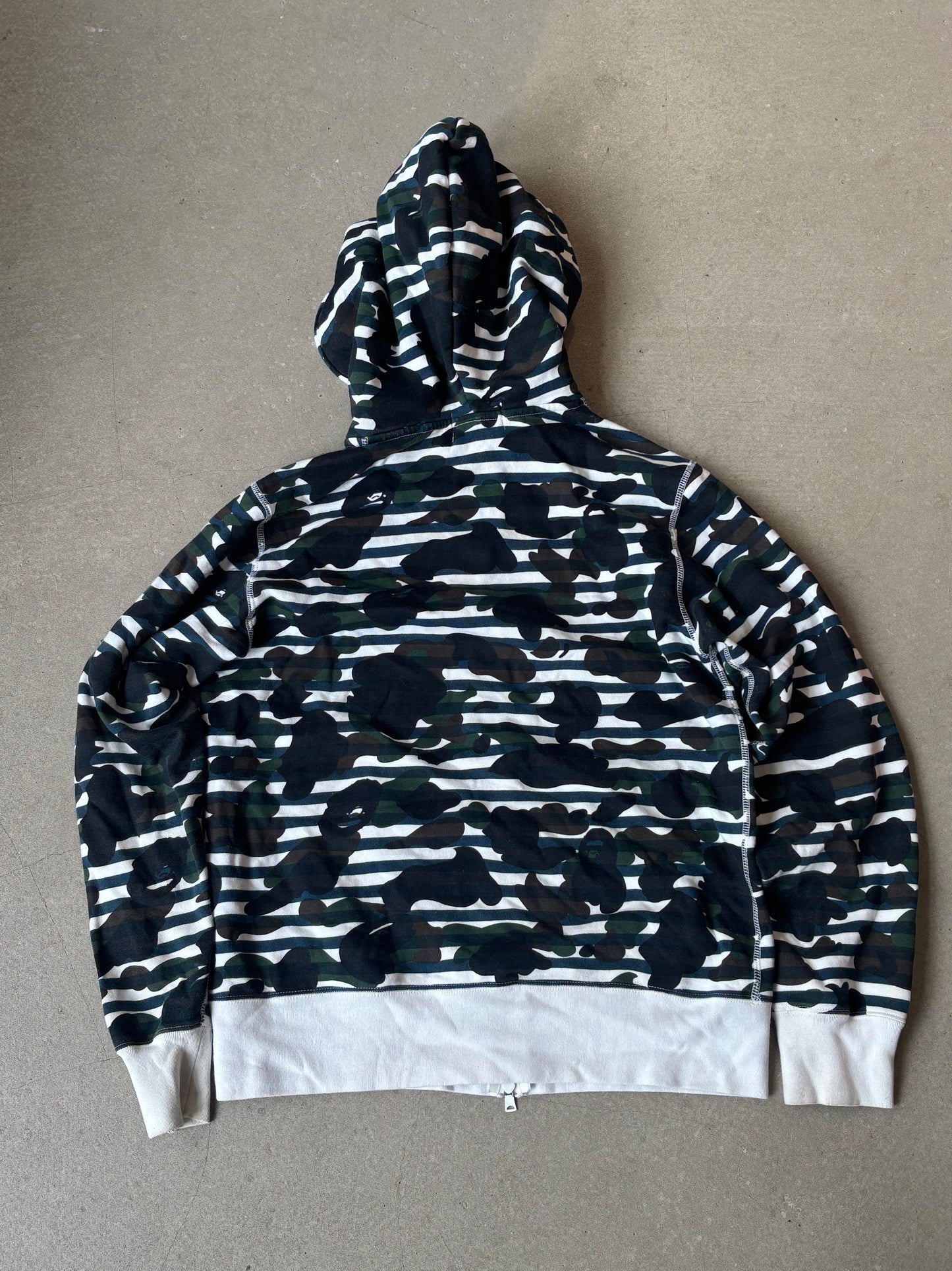 Bape Hoodie Striped Camo L