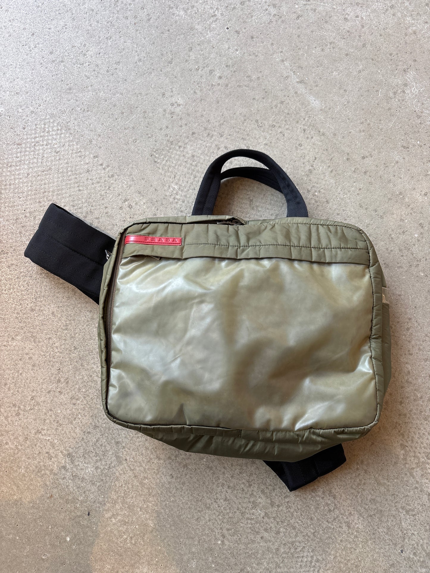 Vintage Prada Sport Transparent Messenger Bag Green