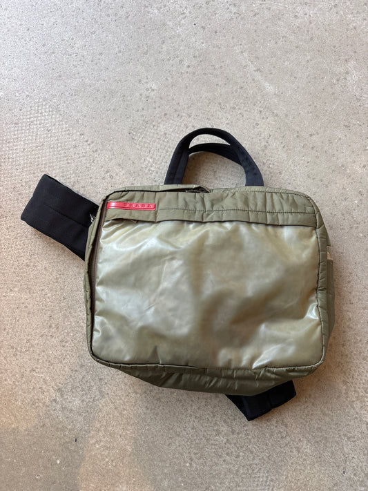 Vintage Prada Sport Transparent Messenger Bag Green