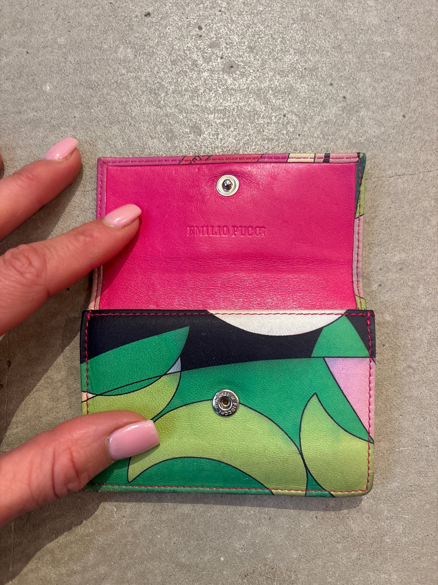 Emilio Pucci Leather Card Wallet Multi