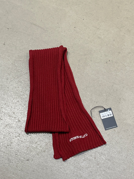 Vintage Stone Island Knitted Scarf Red