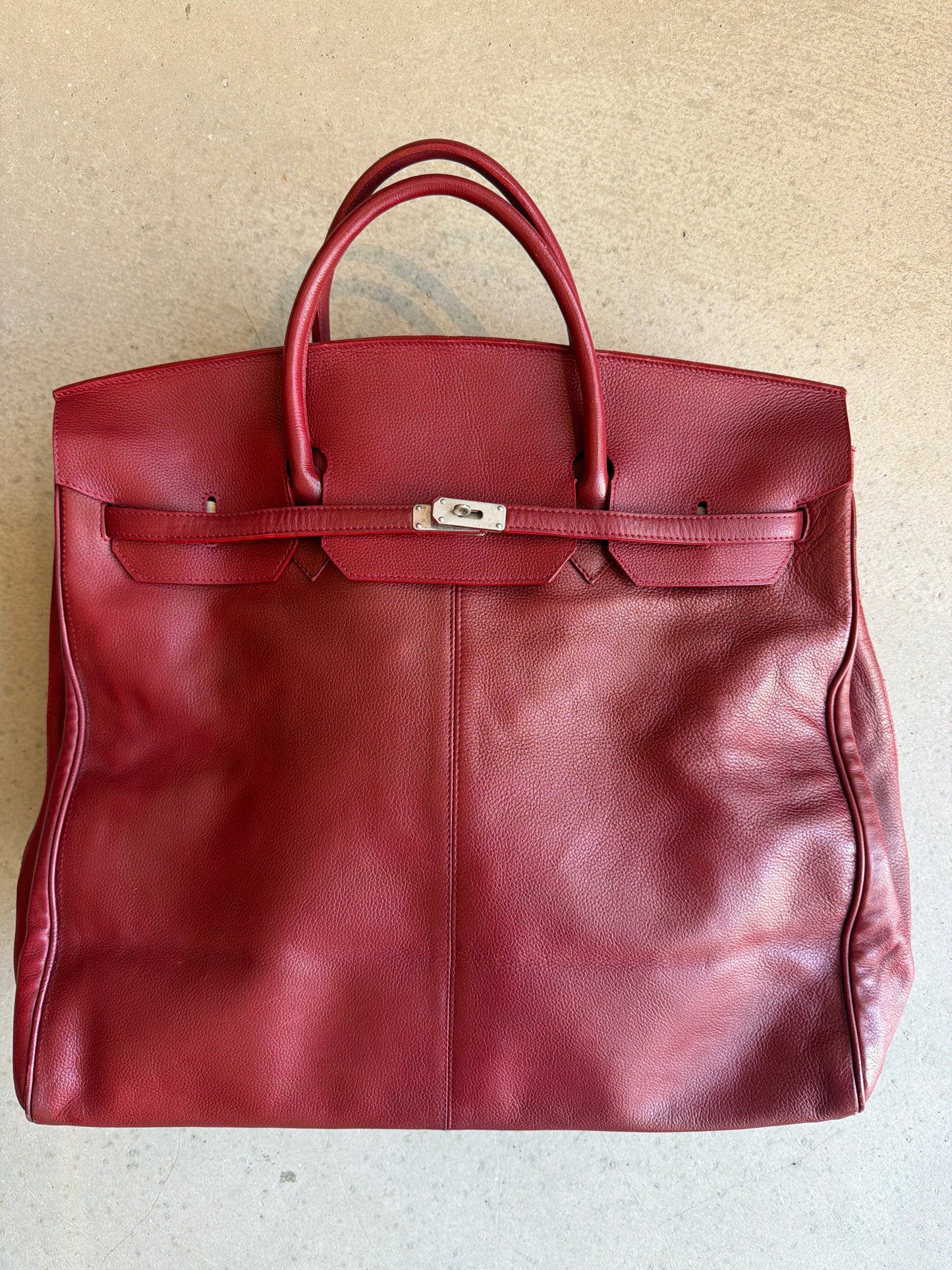 Burgundy Leather Bag  Real Leather