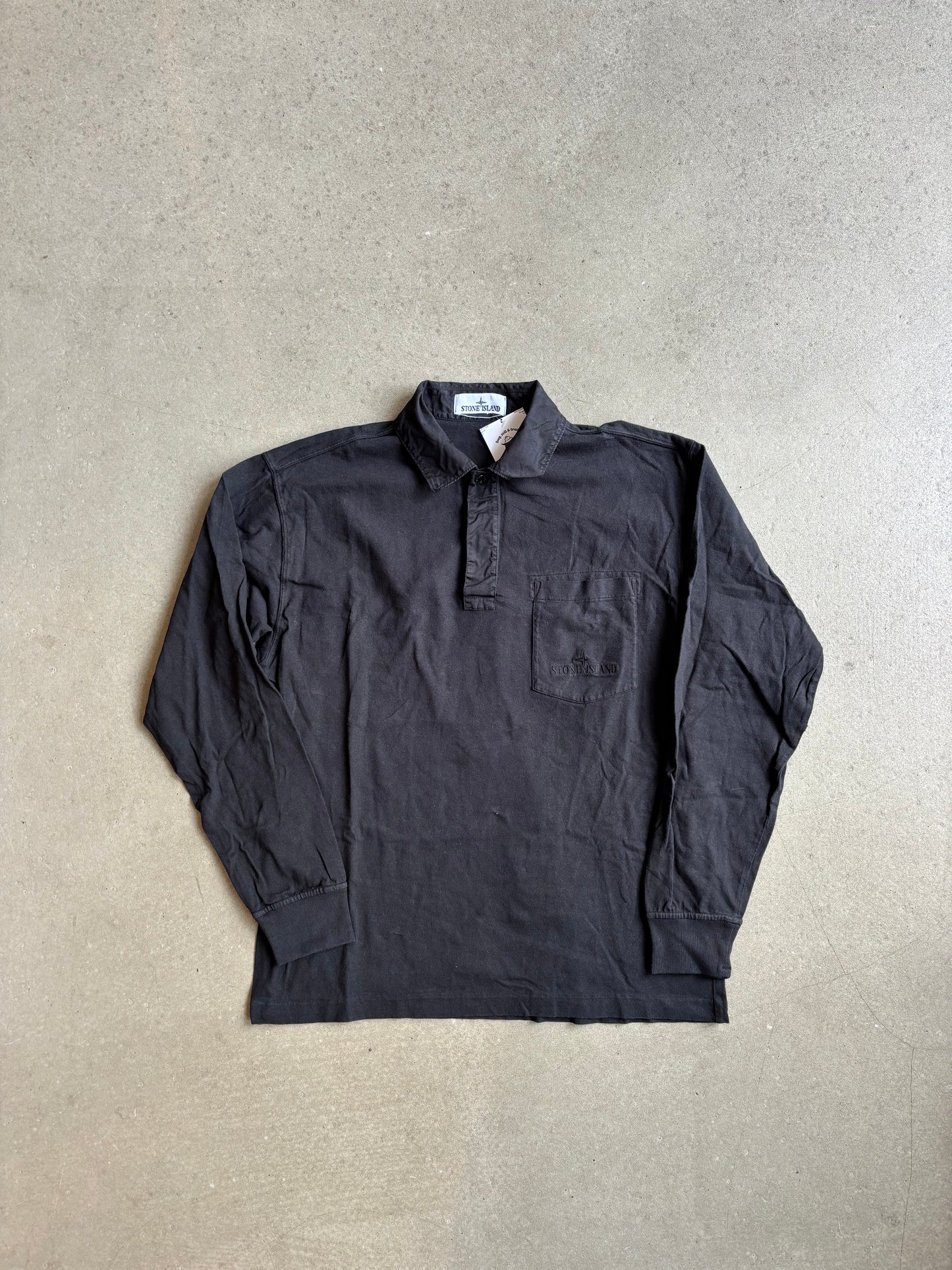 Stone Island Longsleeve Polo Black Small