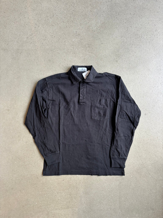 Stone Island Longsleeve Polo Black Small