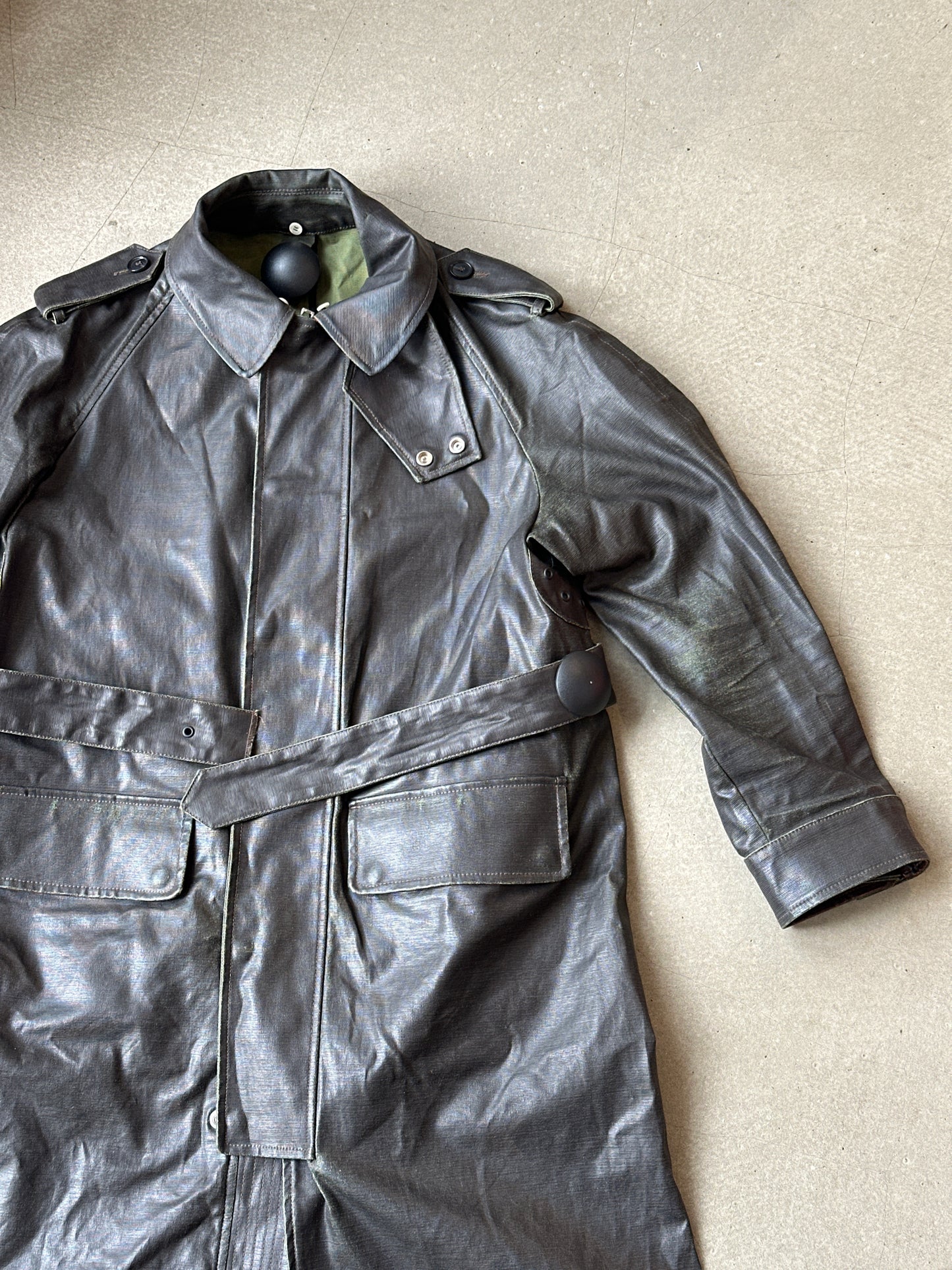 Diesel Ramskin Leather Trench Coat XXS