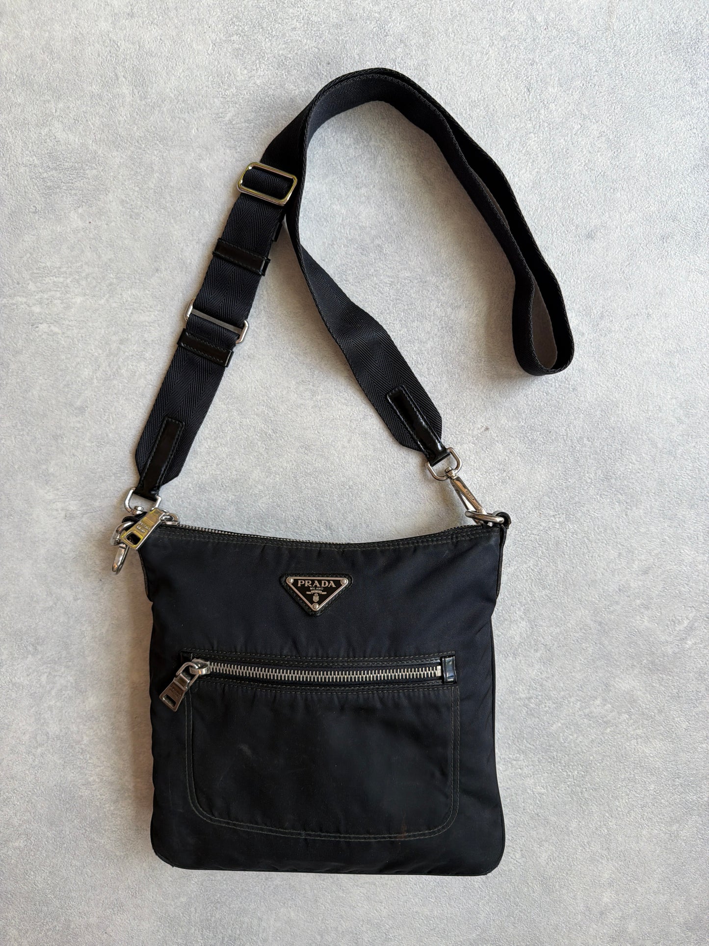 Prada Black Crossbody Nylon Tessuto Bag