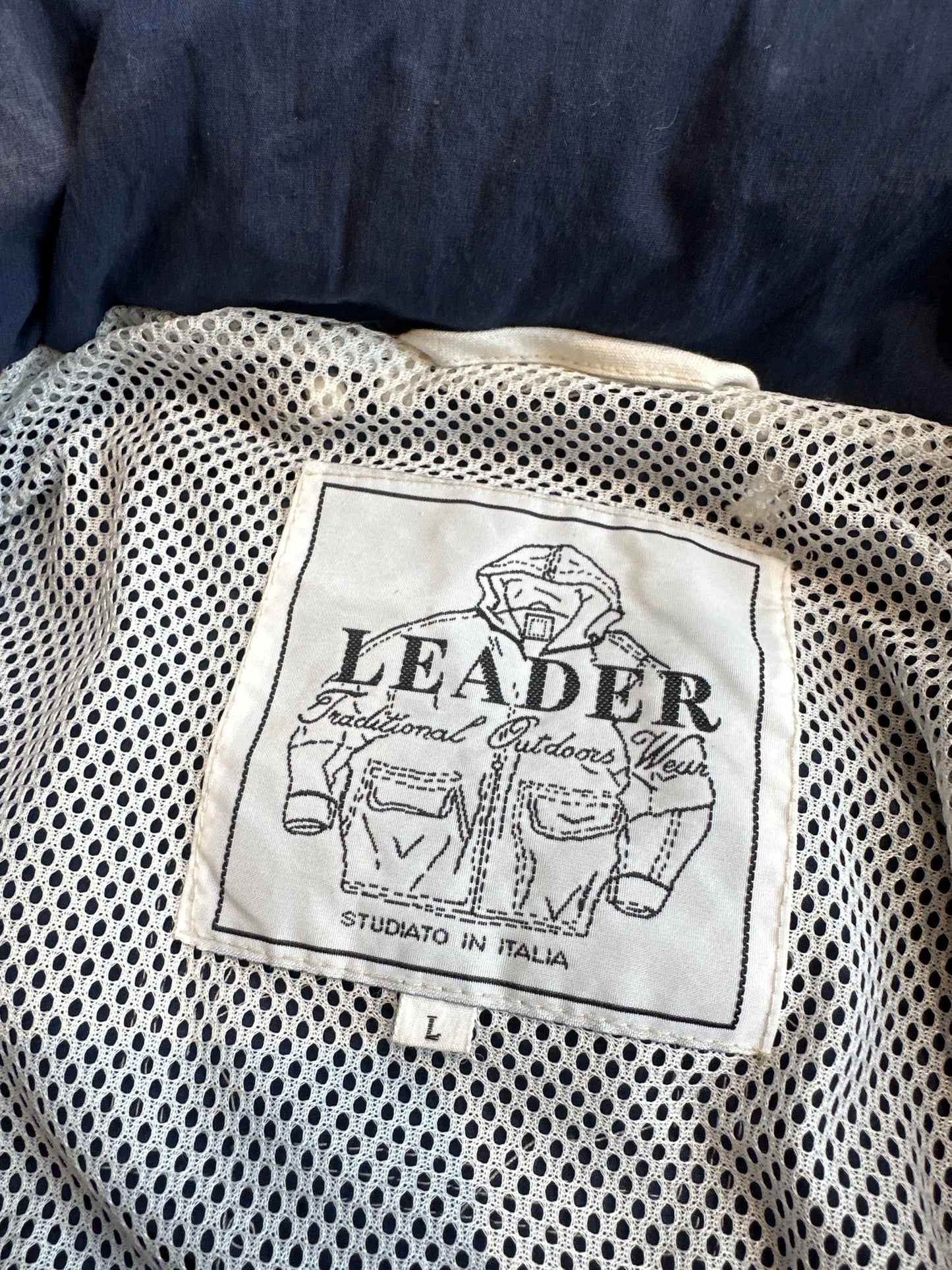 Vintage Leader Outdoors Navy Line Field Jacket Large