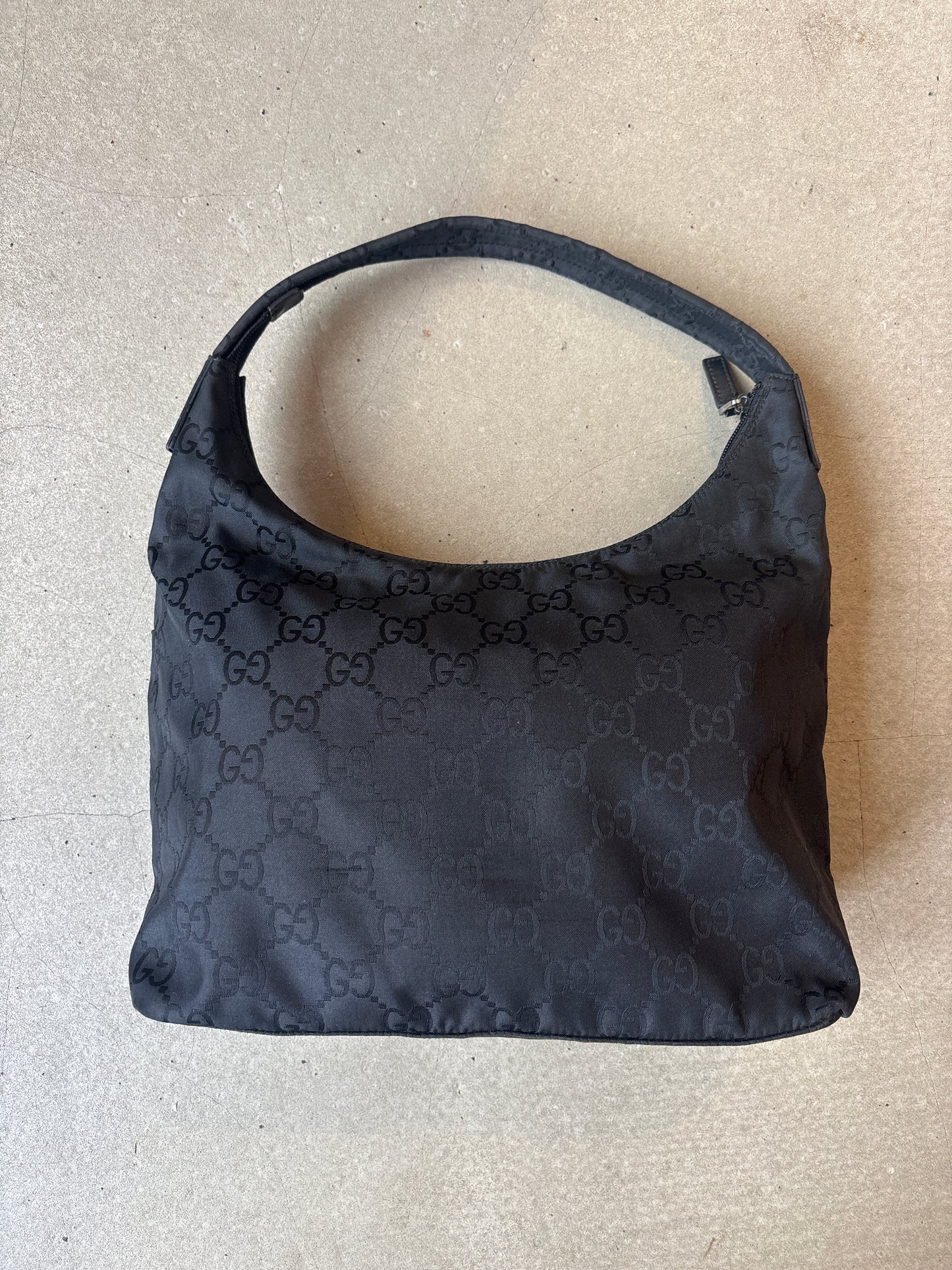 Gucci Monogram Hobo Bag Black