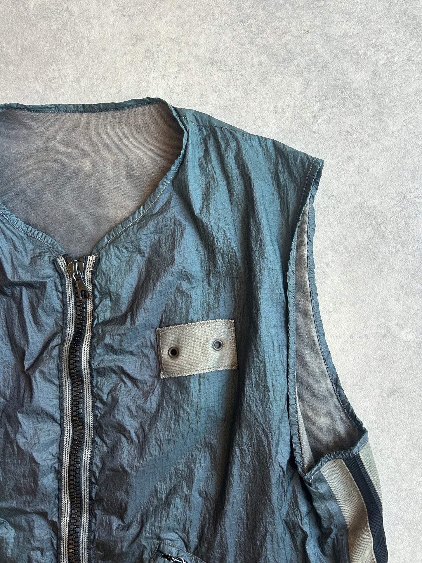 Stone Island 1996 Reversible Green Edge Vest XL