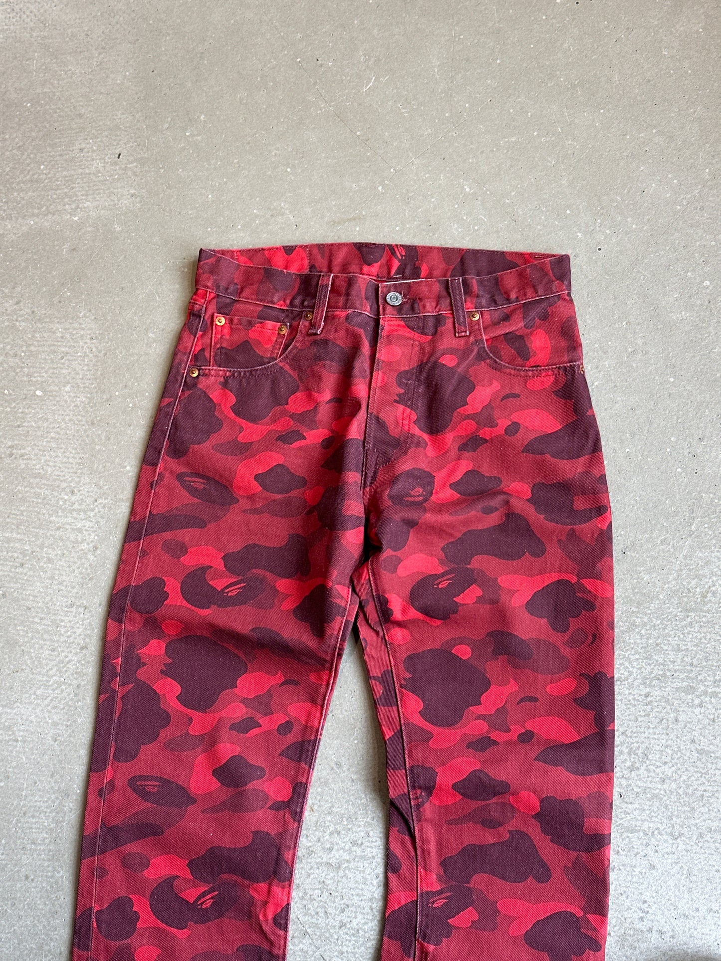 Levi's X Bape Camo Red Pants Size W 30 X L 32