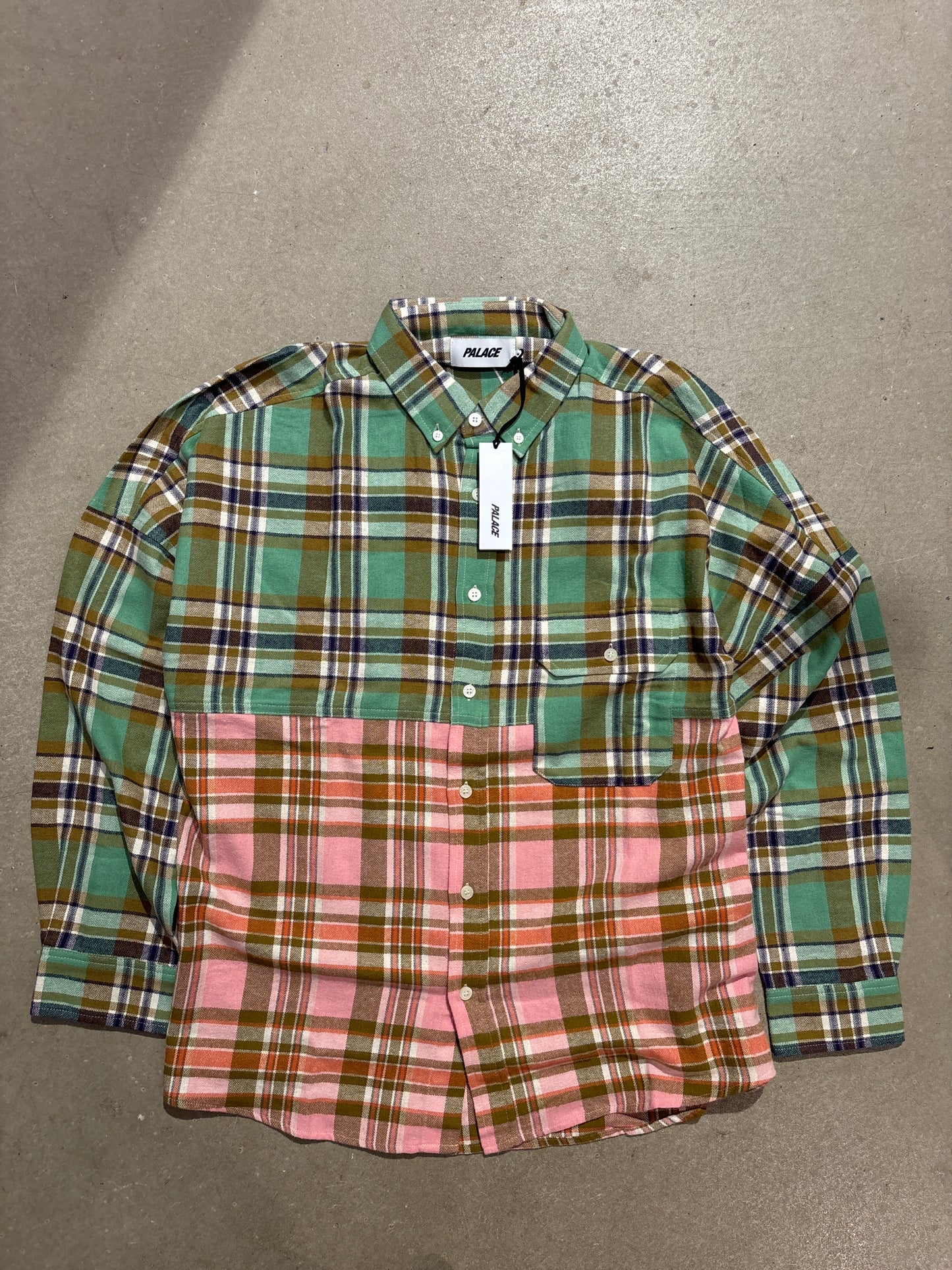 Palace Checkmate Drop Shoulder Shirt Green M