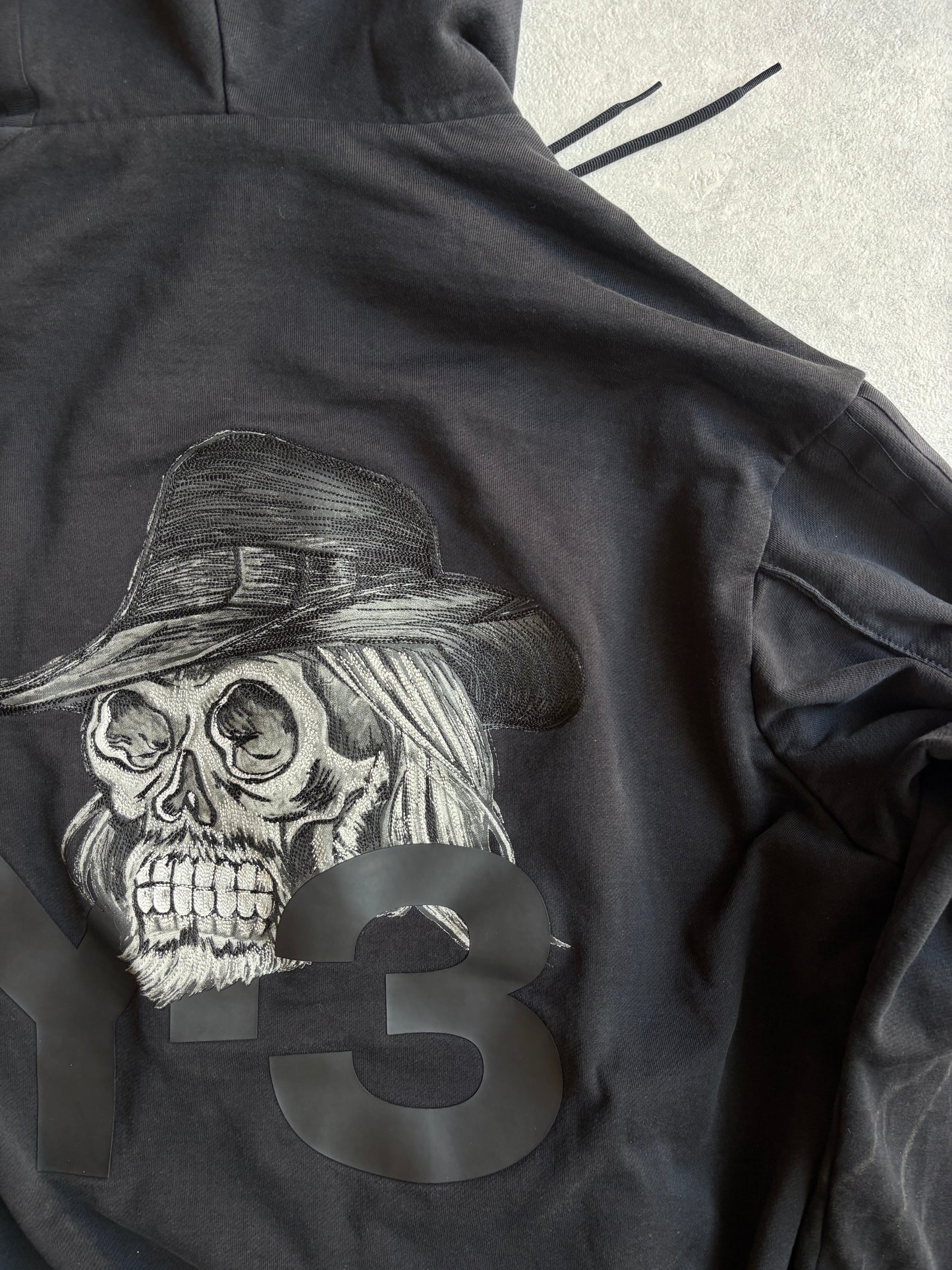 Y-3 Yohji Skull Graphic Full Zip Hoodie M