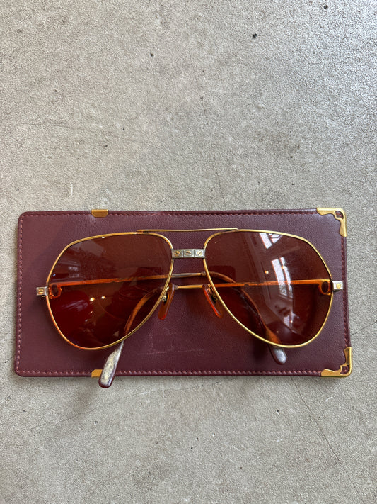 Vintage Cartier Santos Sunglasses Orange