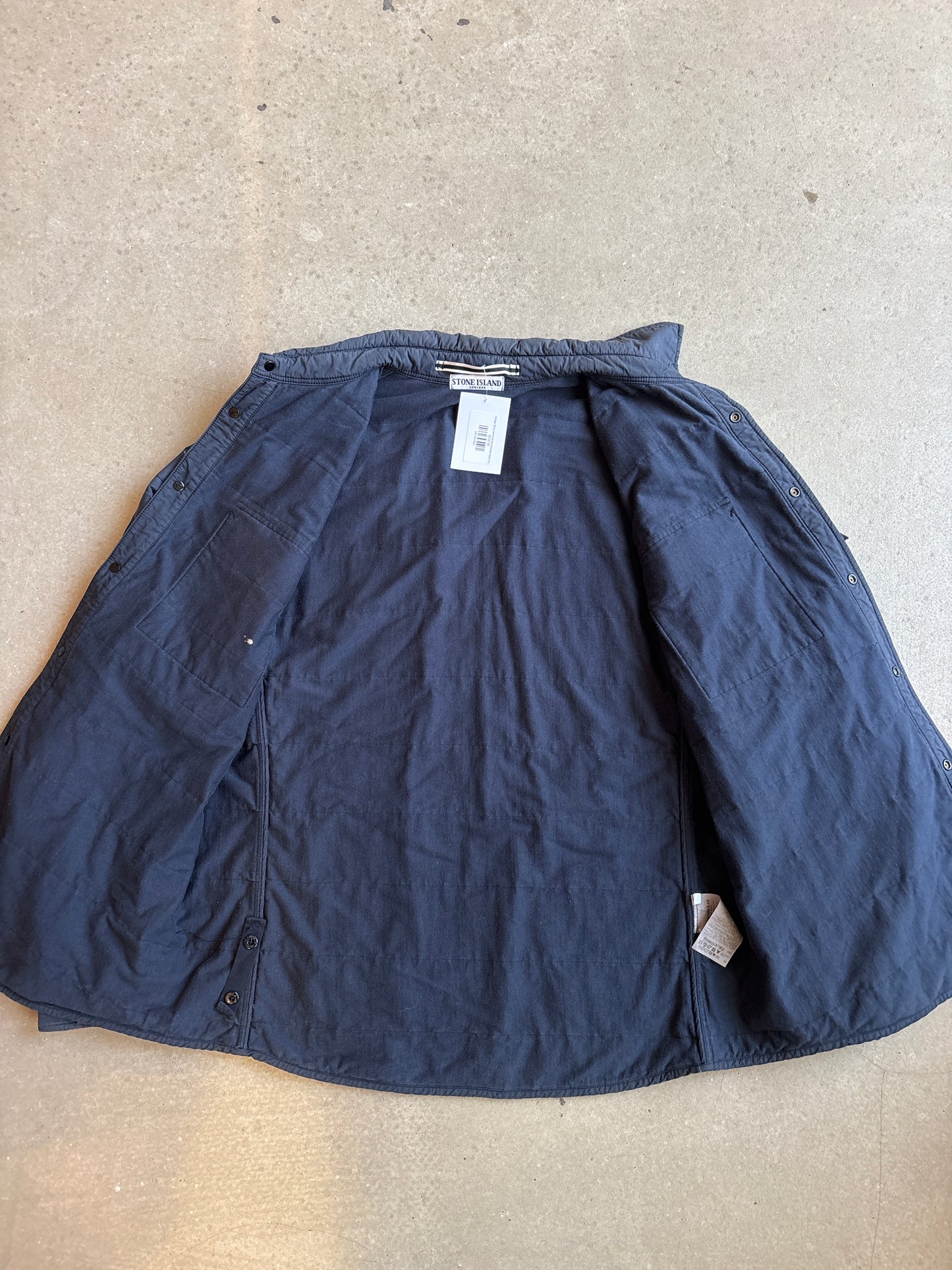 Vintage Stone Island Quilted Overshirt Navy XXL