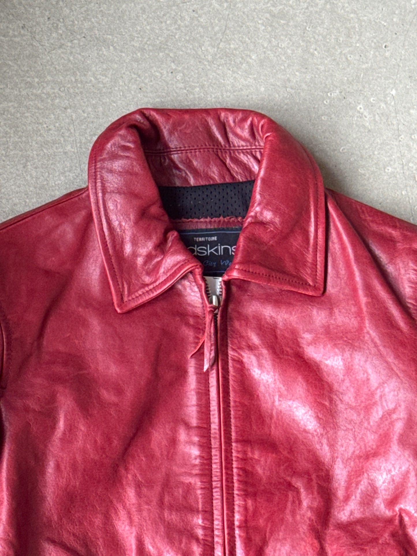 Redskins Women's Leather Jacket Red Small