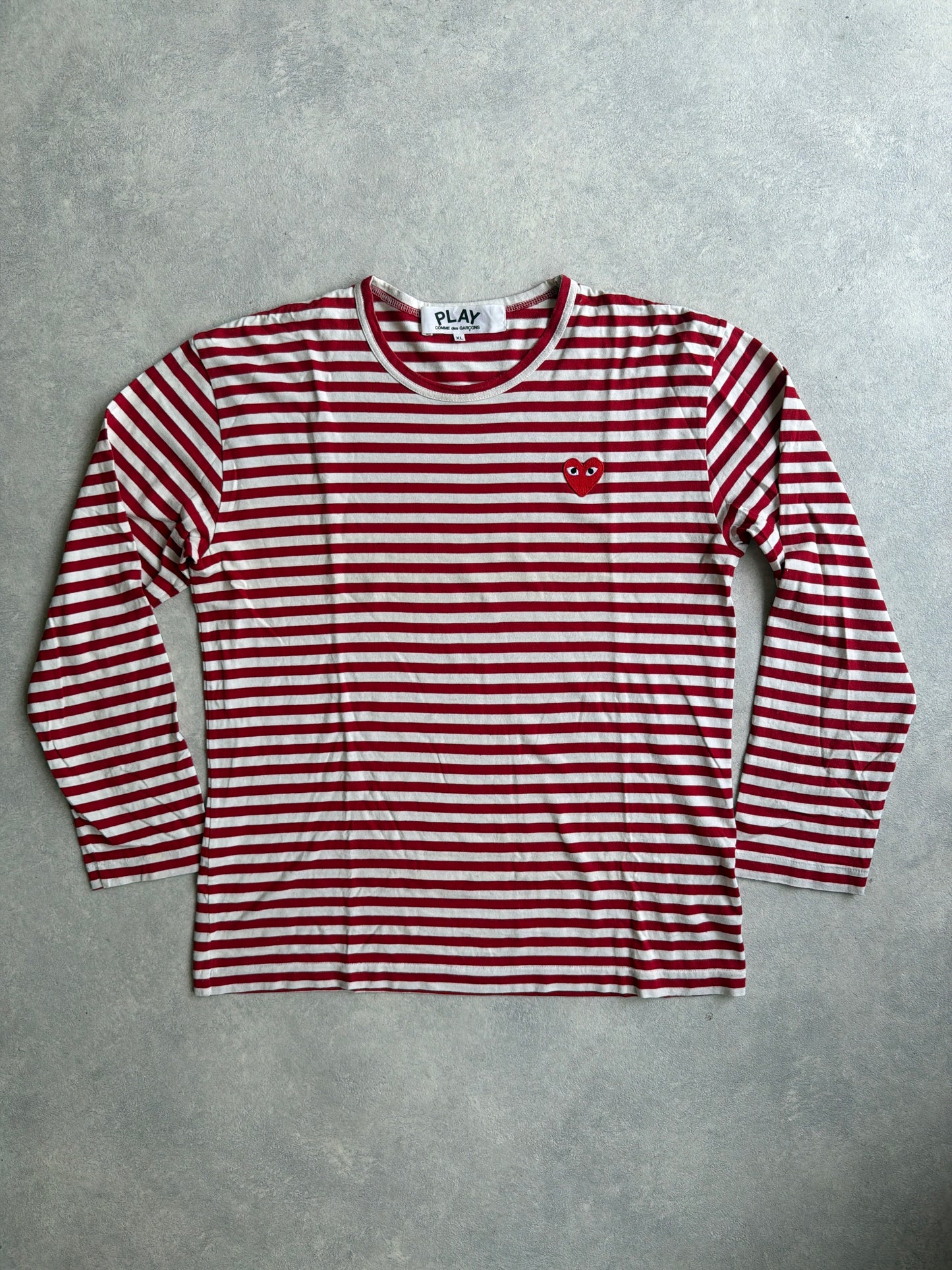 Comme Des Garçons Play Stripes Shirt Red Size XL