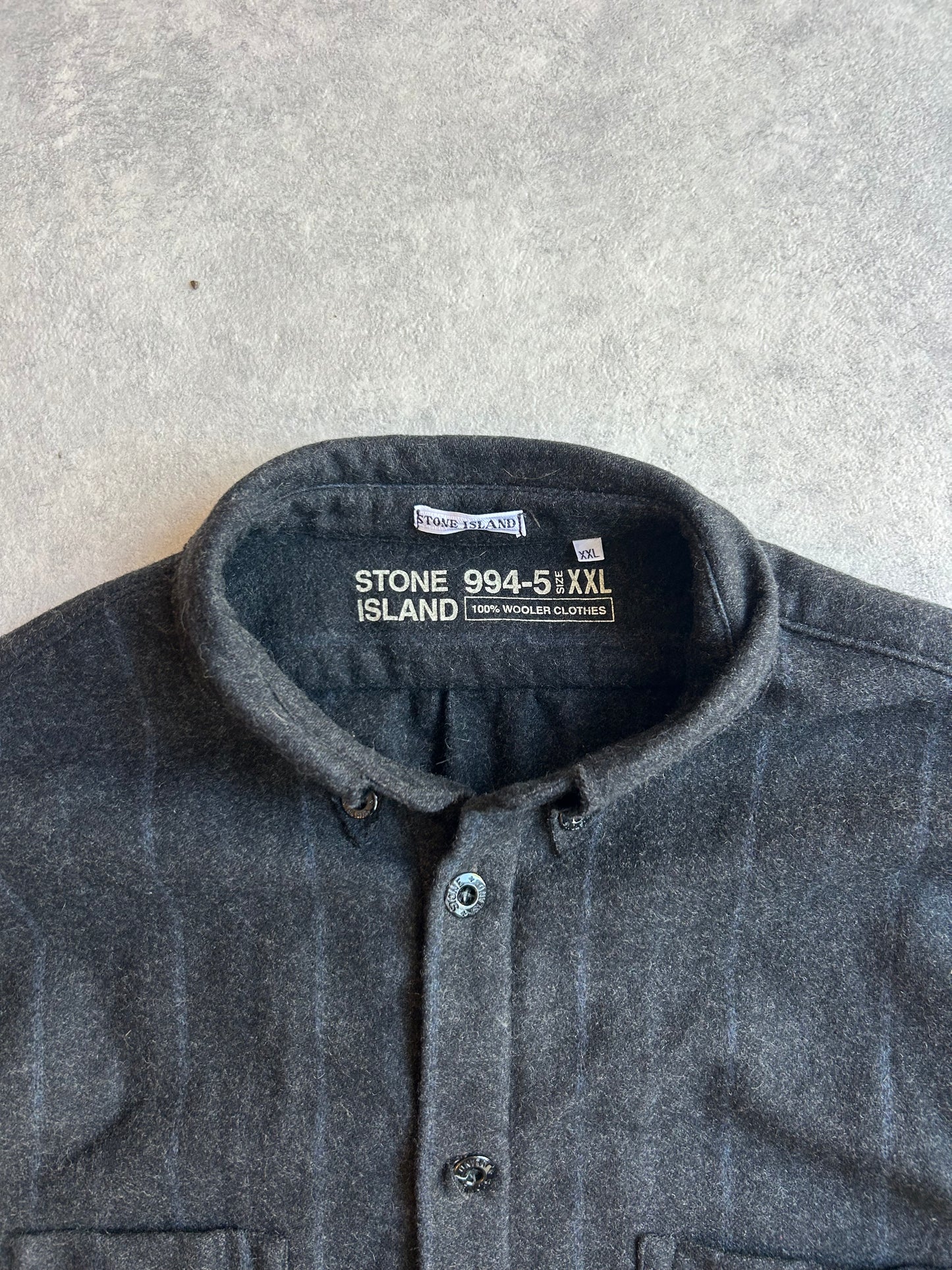Stone Island 1995/96 Green Edge Wool Overshirt XXL