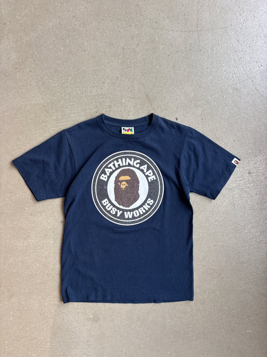 Bape Rhinestone Busy Works Tee Navy S
