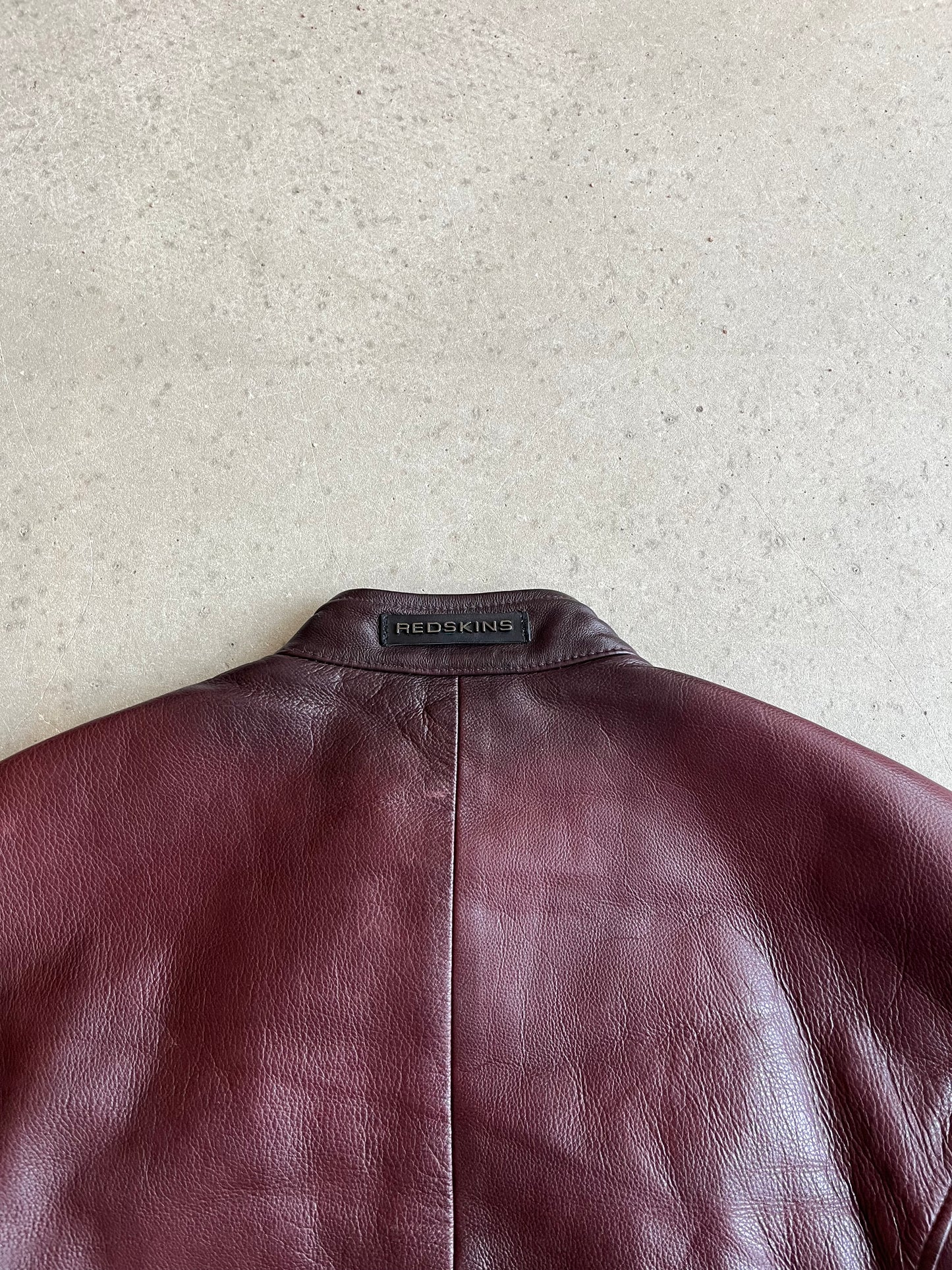 Redskins Leather Bomber Jacket Red M