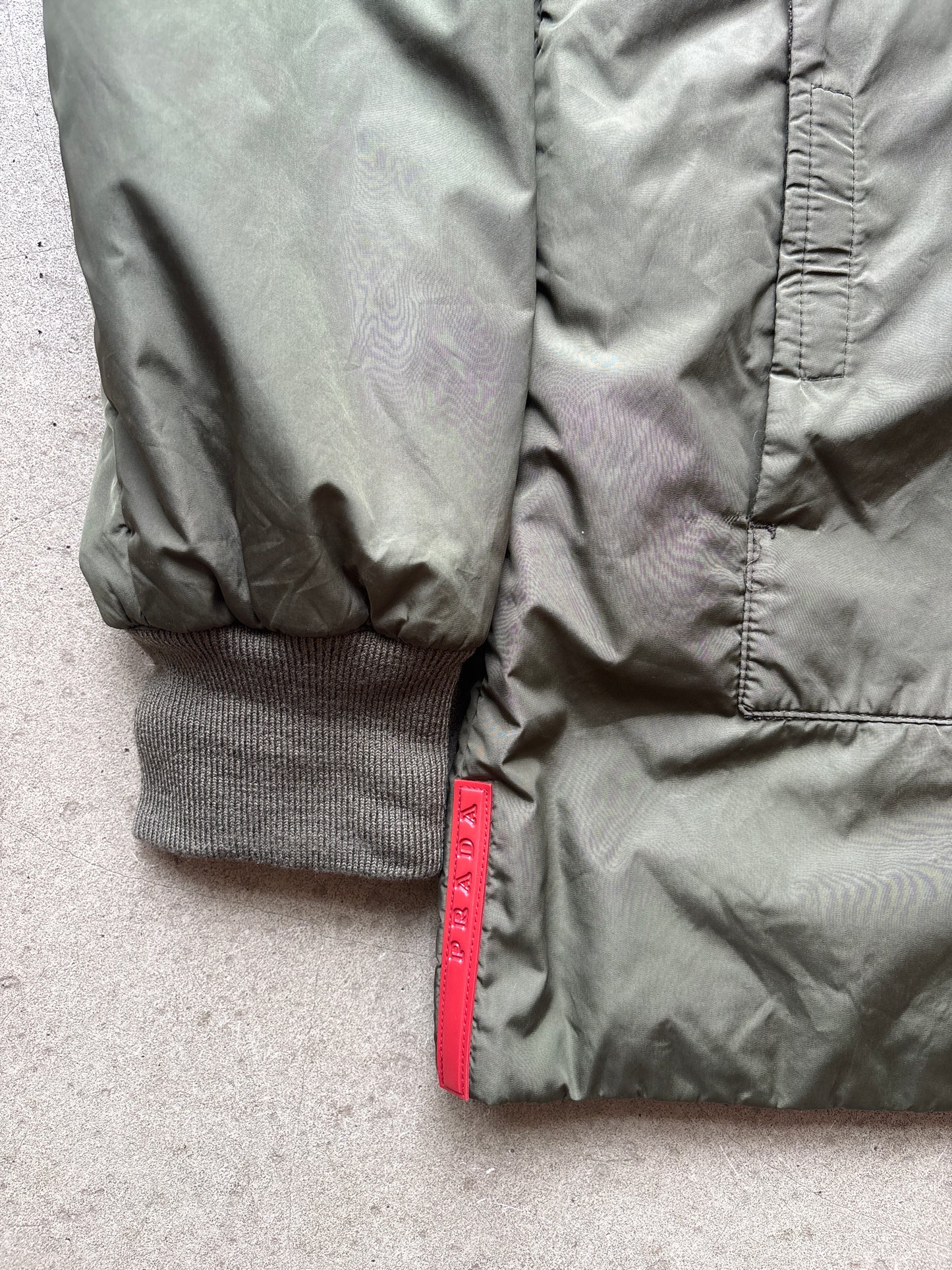 Prada Nylon Rib Jacket Army Green 42