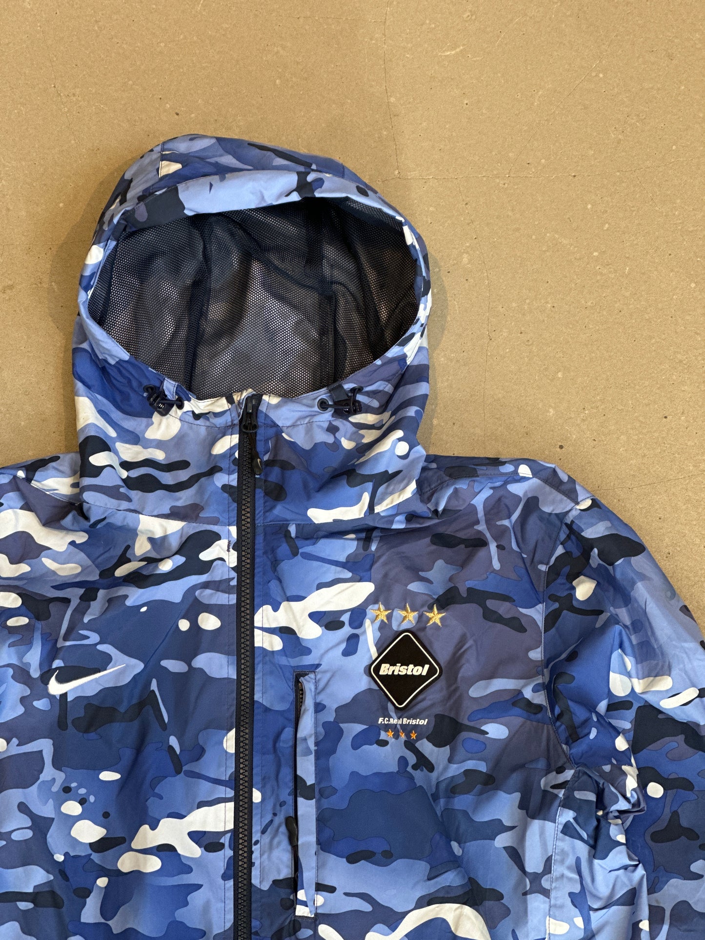 Nike F.C Real Bristol Jacket Camo Blue Large