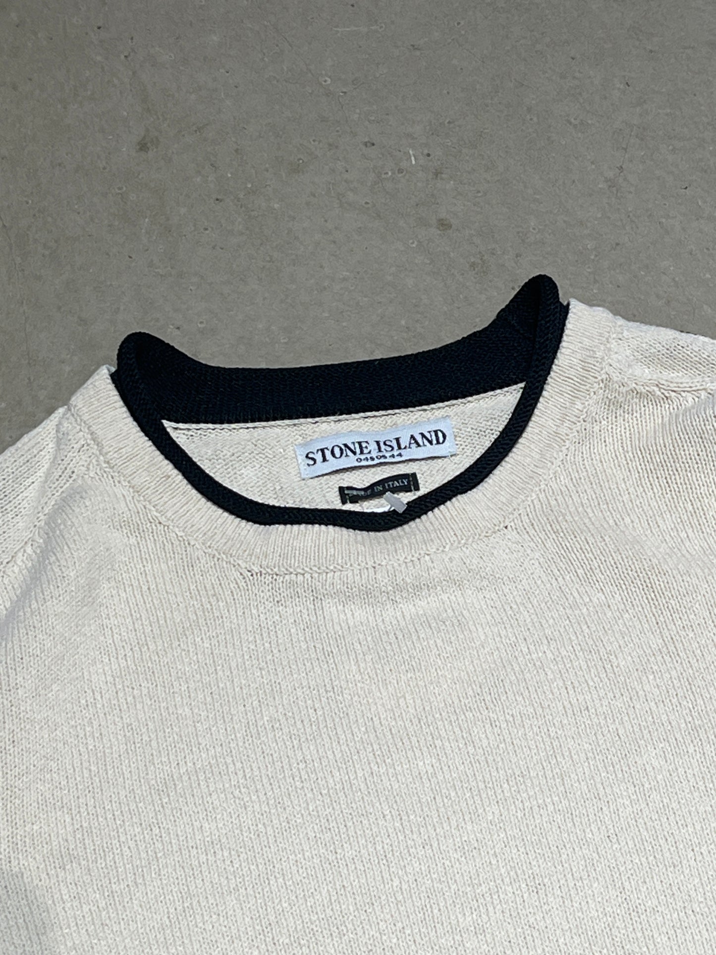 Vintage Stone Island Arm Logo Knit Beige large