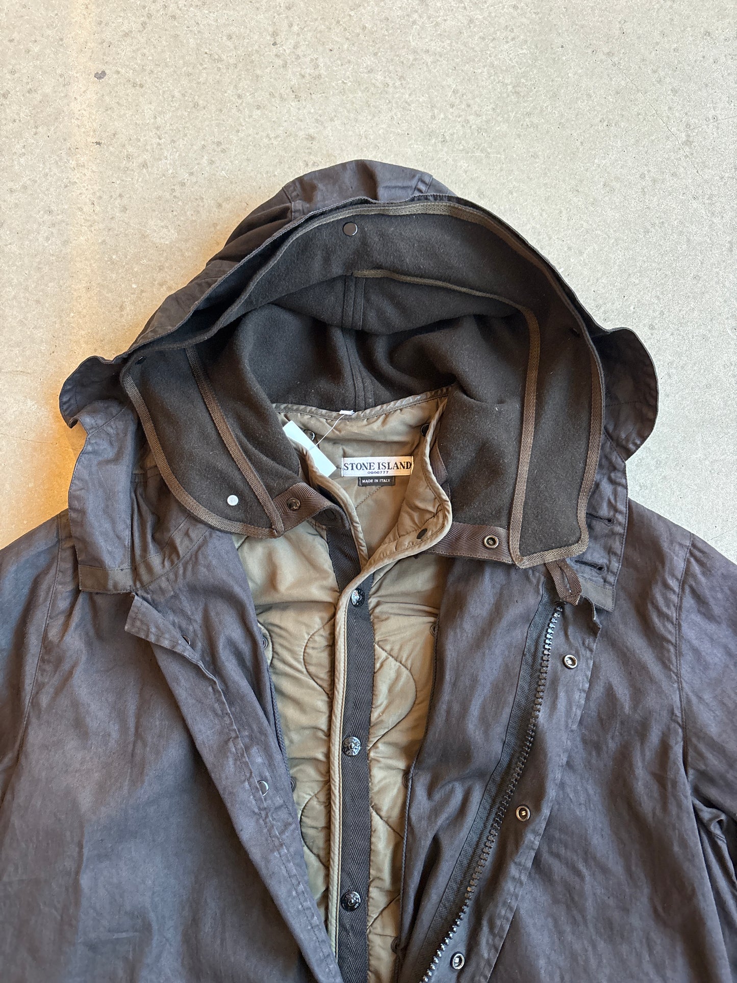 Vintage Stone Island Lino Flax Lined Parka Grey Medium