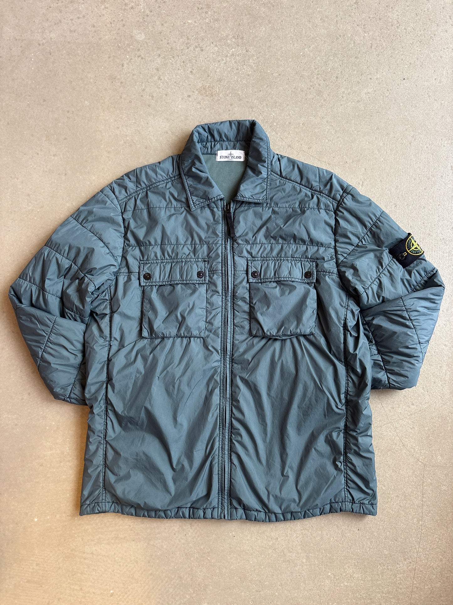 Stone Island Micro Yarn Cotton Lined Overshirt Jacket Blue XXL