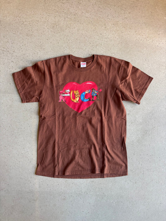 Supreme Fuck Love Tee Brown Medium