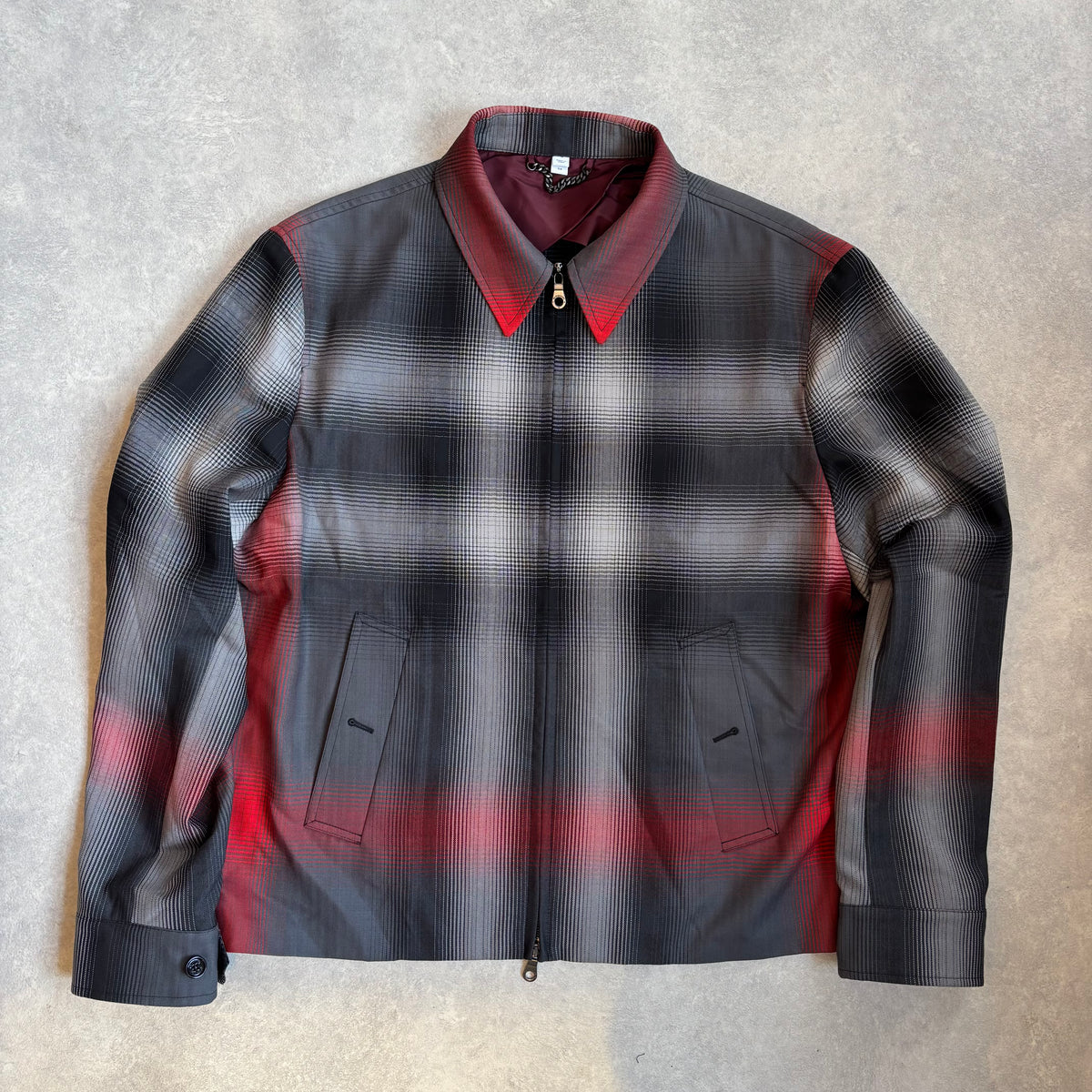 Burberry x Pop Trading Company Blur Check Wool Harrington Jacket XXL
