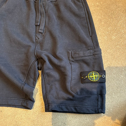 STONE ISLAND Navy Medium Brushed Cotton Pocket Jogger Shorts