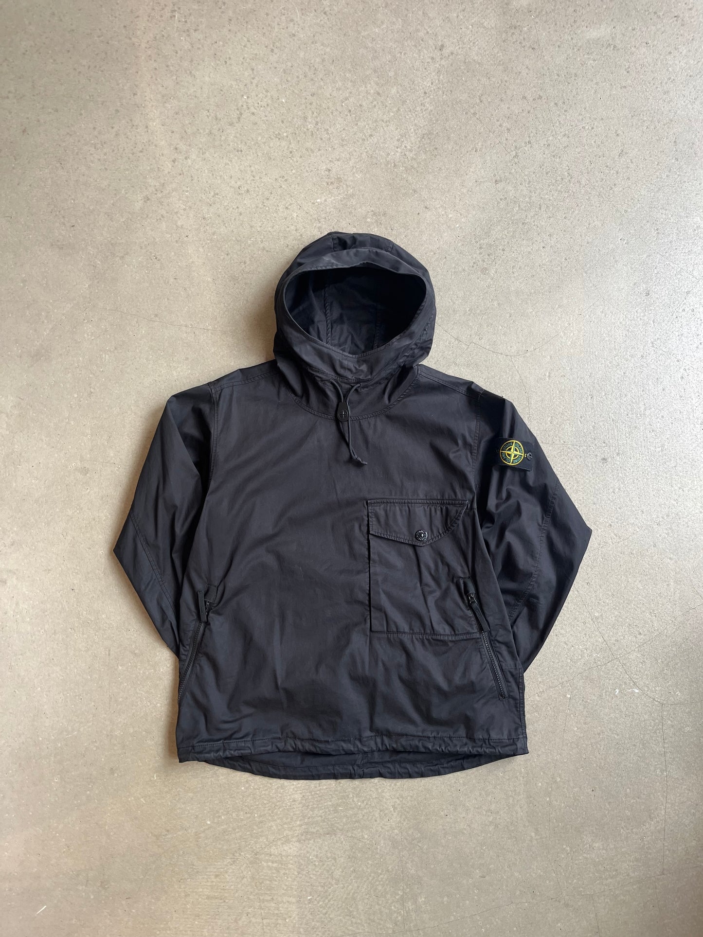 Stone Island Brushed Cotton Hooded Overshirt Black S