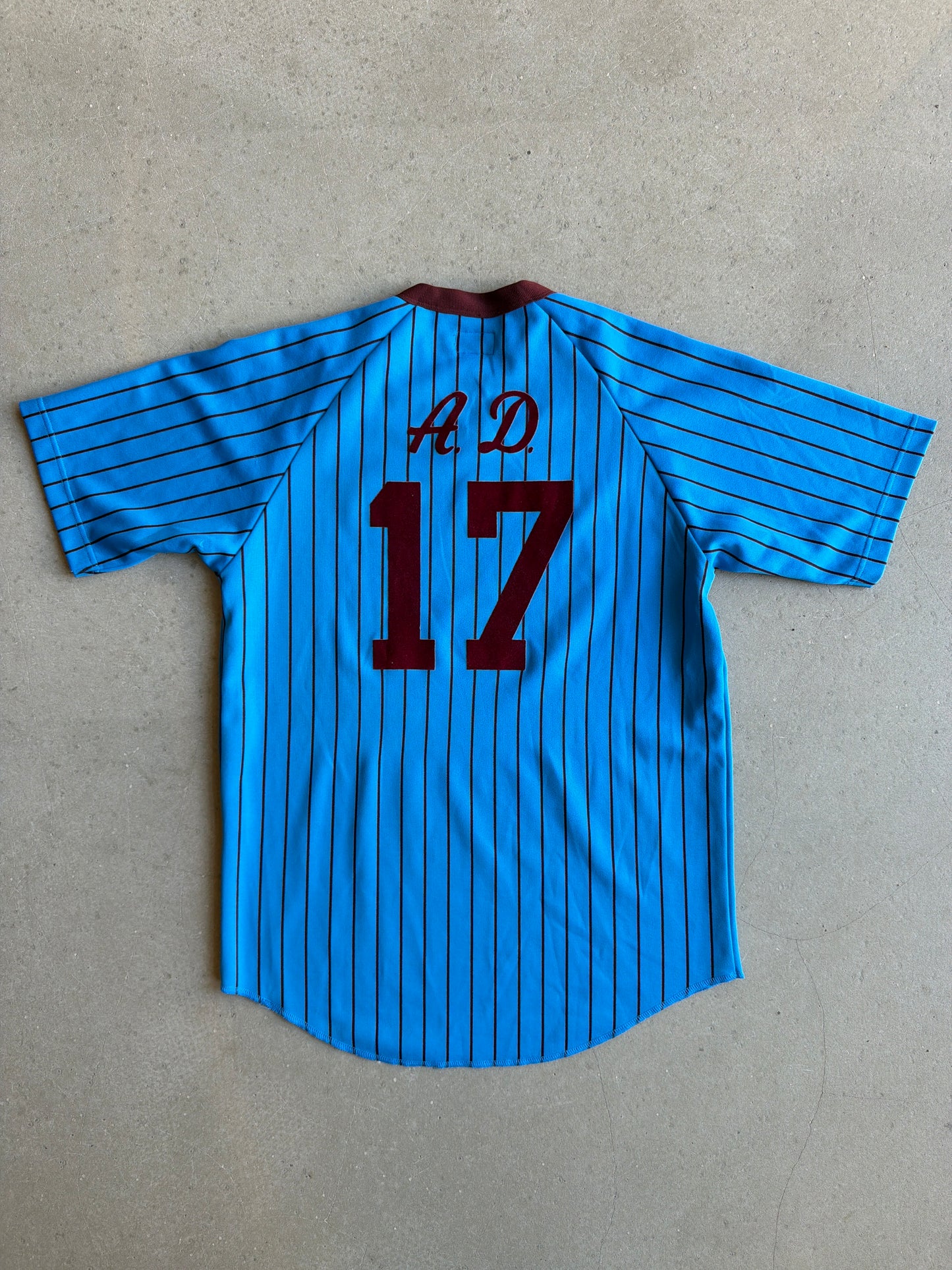 Supreme Stripe Big Embroidery Baseball Shirt Logo M