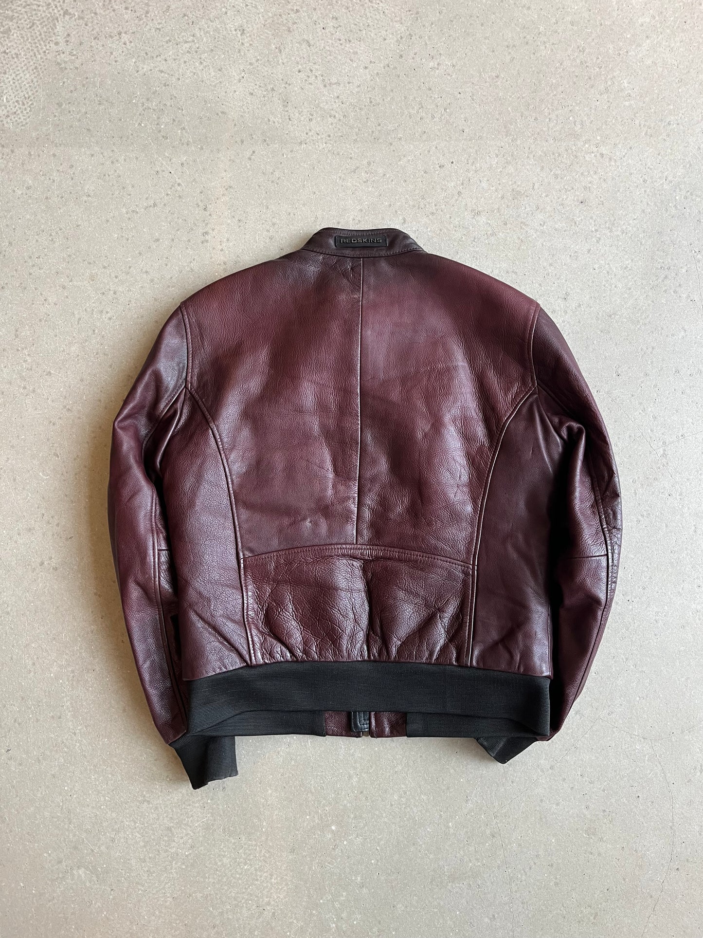 Redskins Leather Bomber Jacket Red M