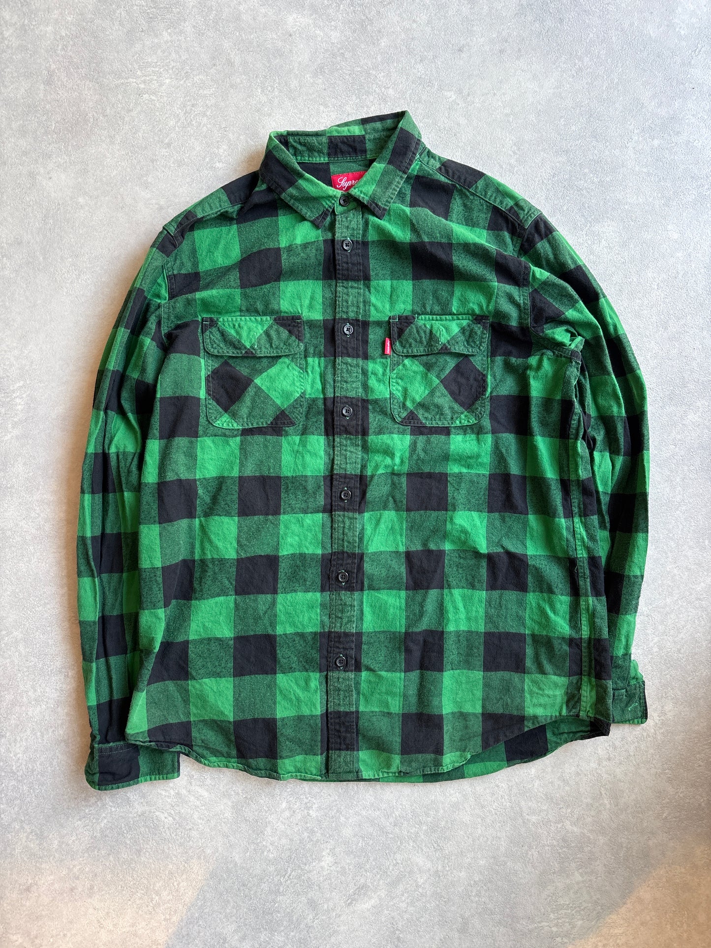 Supreme Herringbone Check Flannel Green XL