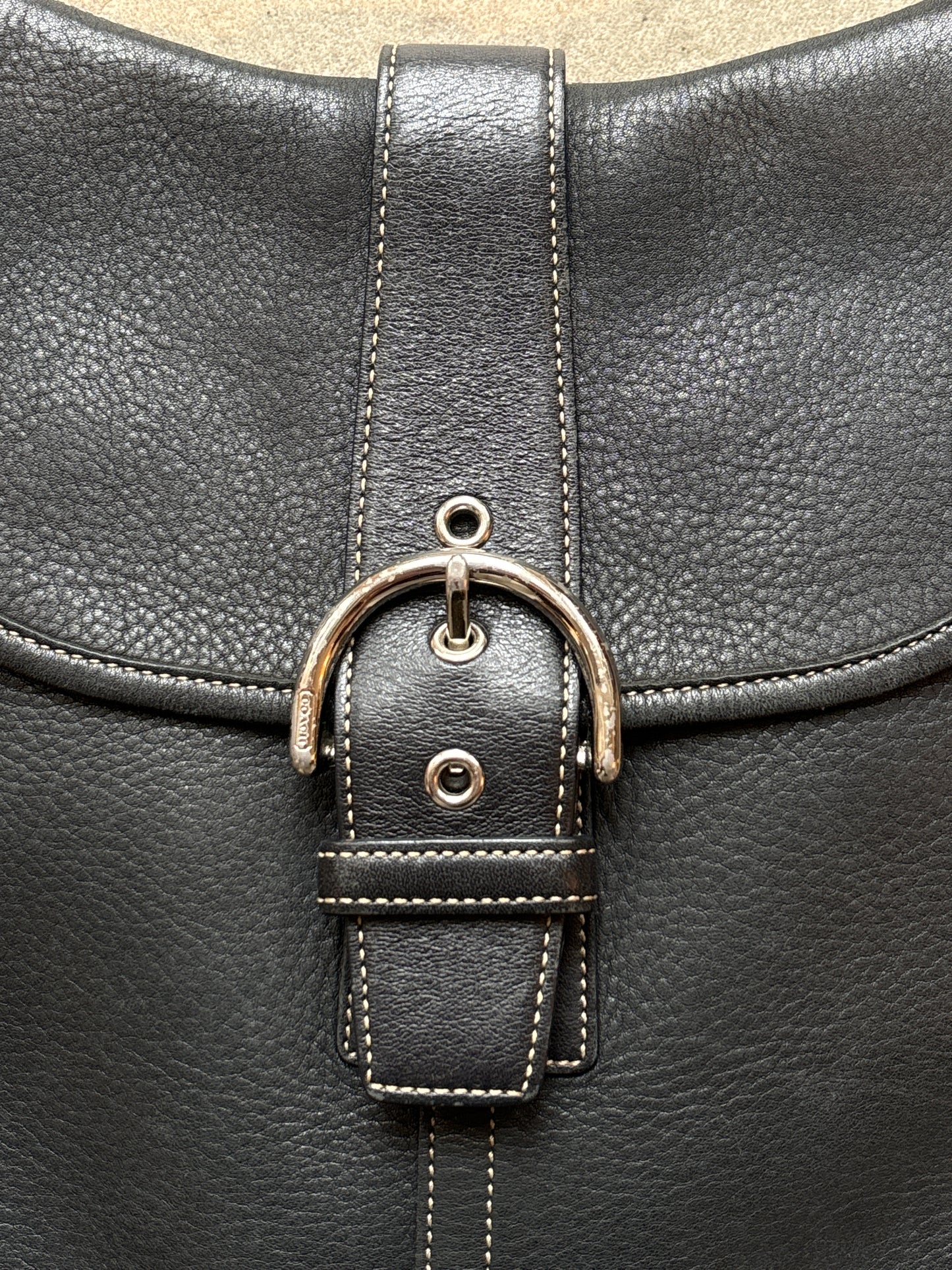 Coach Soho Leather Shoulder Bag Black