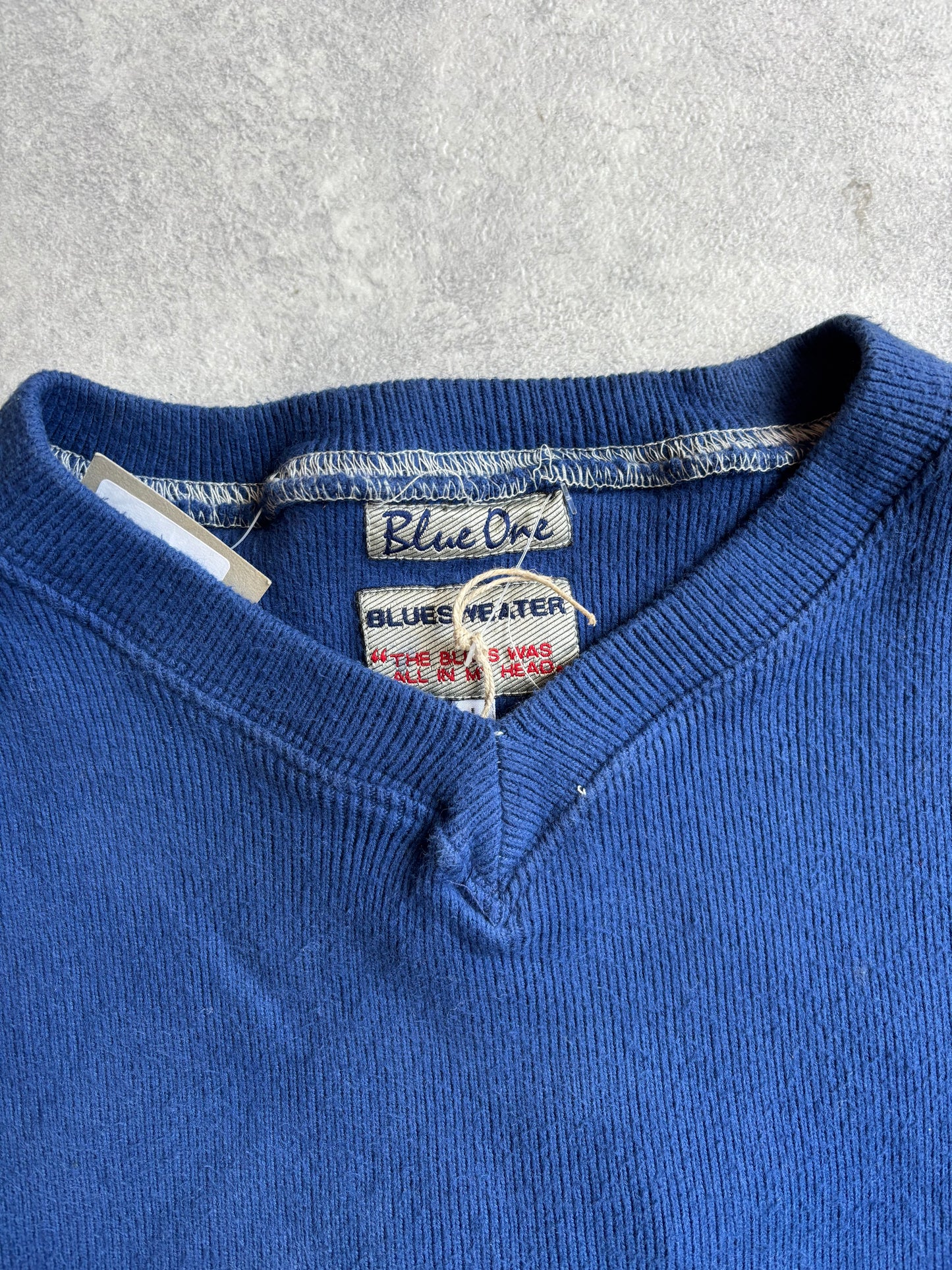 Blue One Washed Sweater Navy Blue L