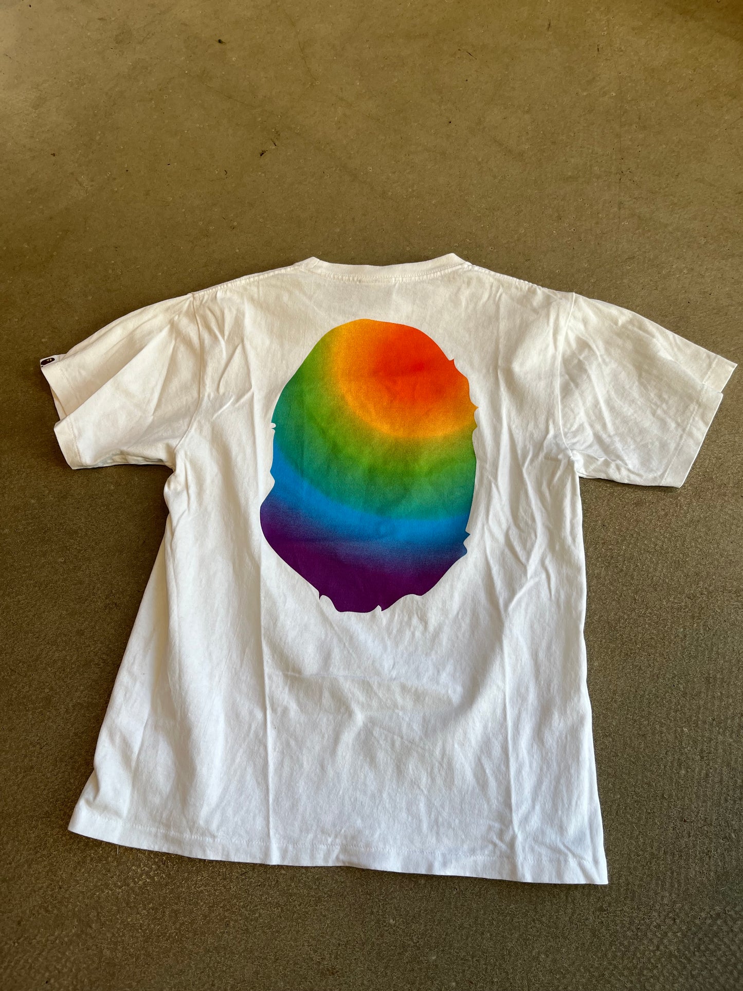 Bape Rainbow Big Ape Tee White Medium