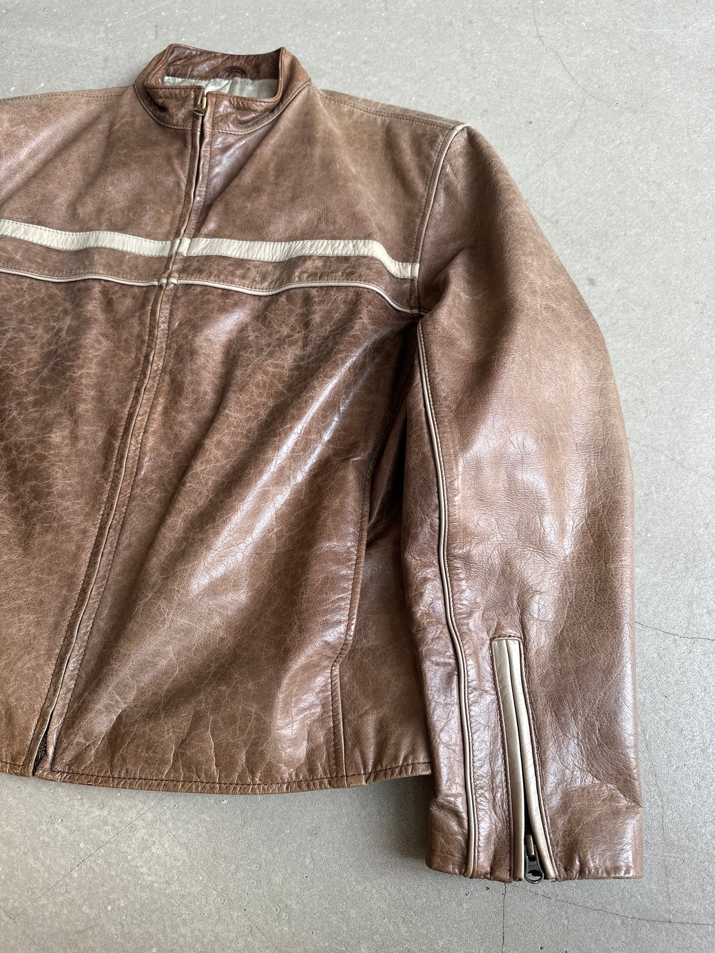 Redskins Leather Jacket Brown XL