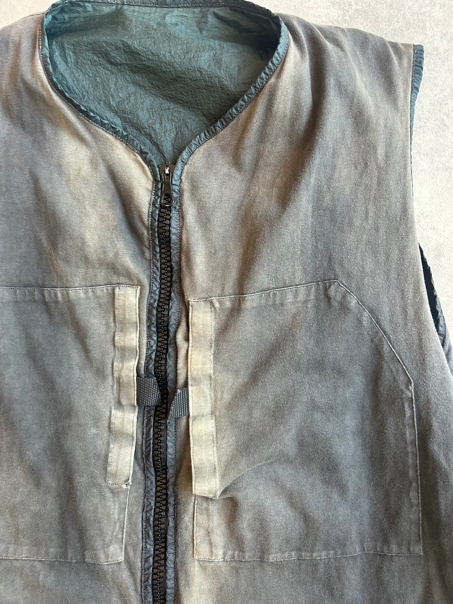 Stone Island 1996 Reversible Green Edge Vest XL