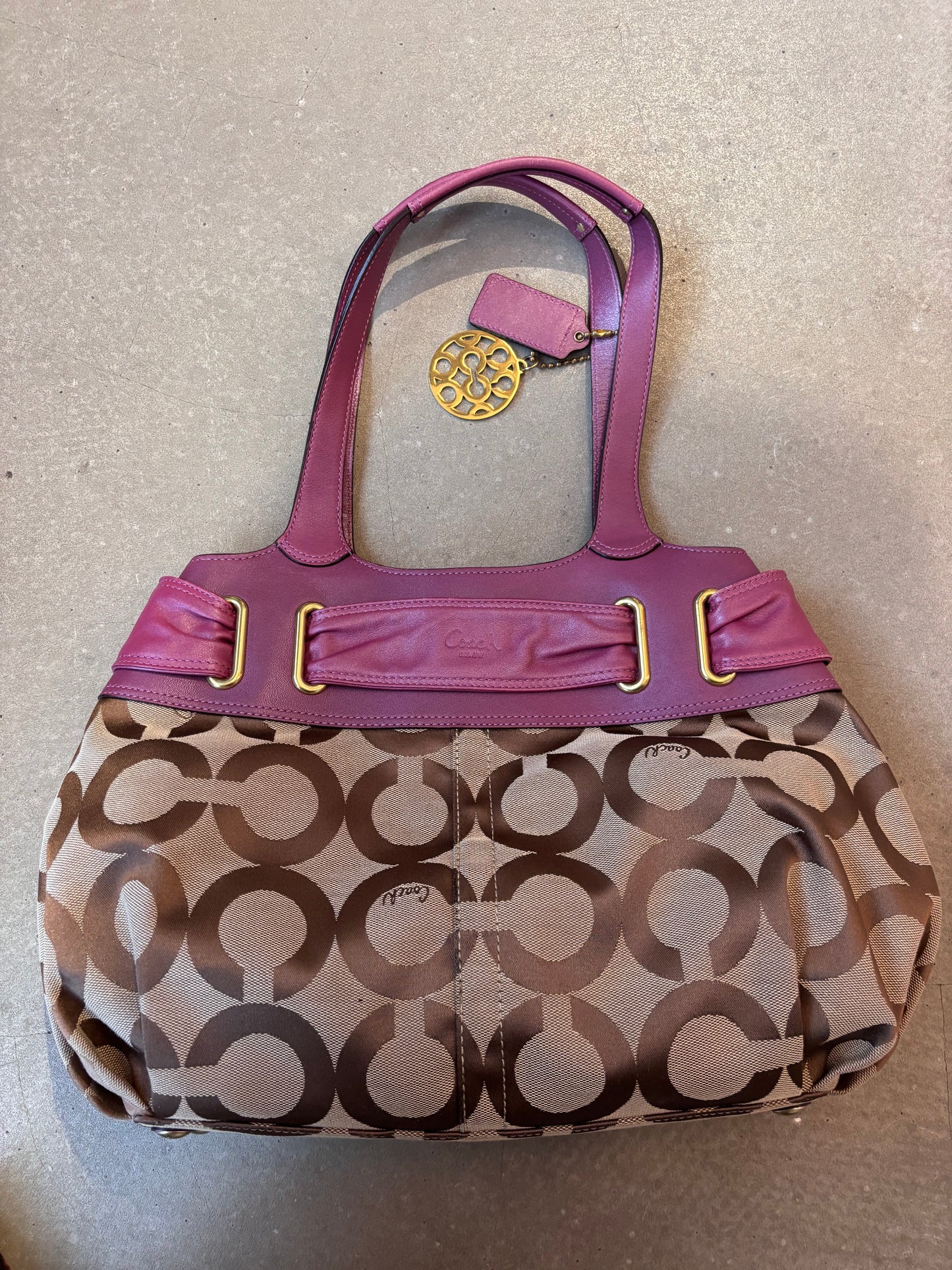 Coach Monogram Belt Handbag Purple
