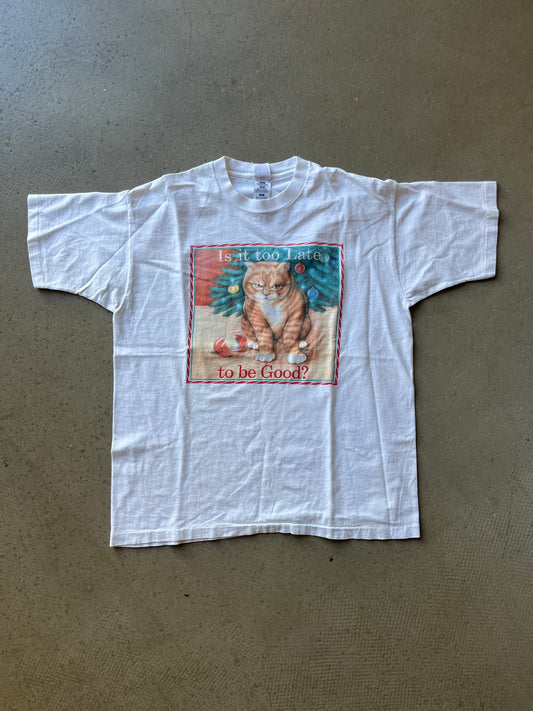 Vintage Fruit Of The Loom Cat Tee XL White