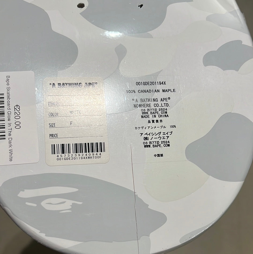 Bape Skateboard Glow In The Dark White