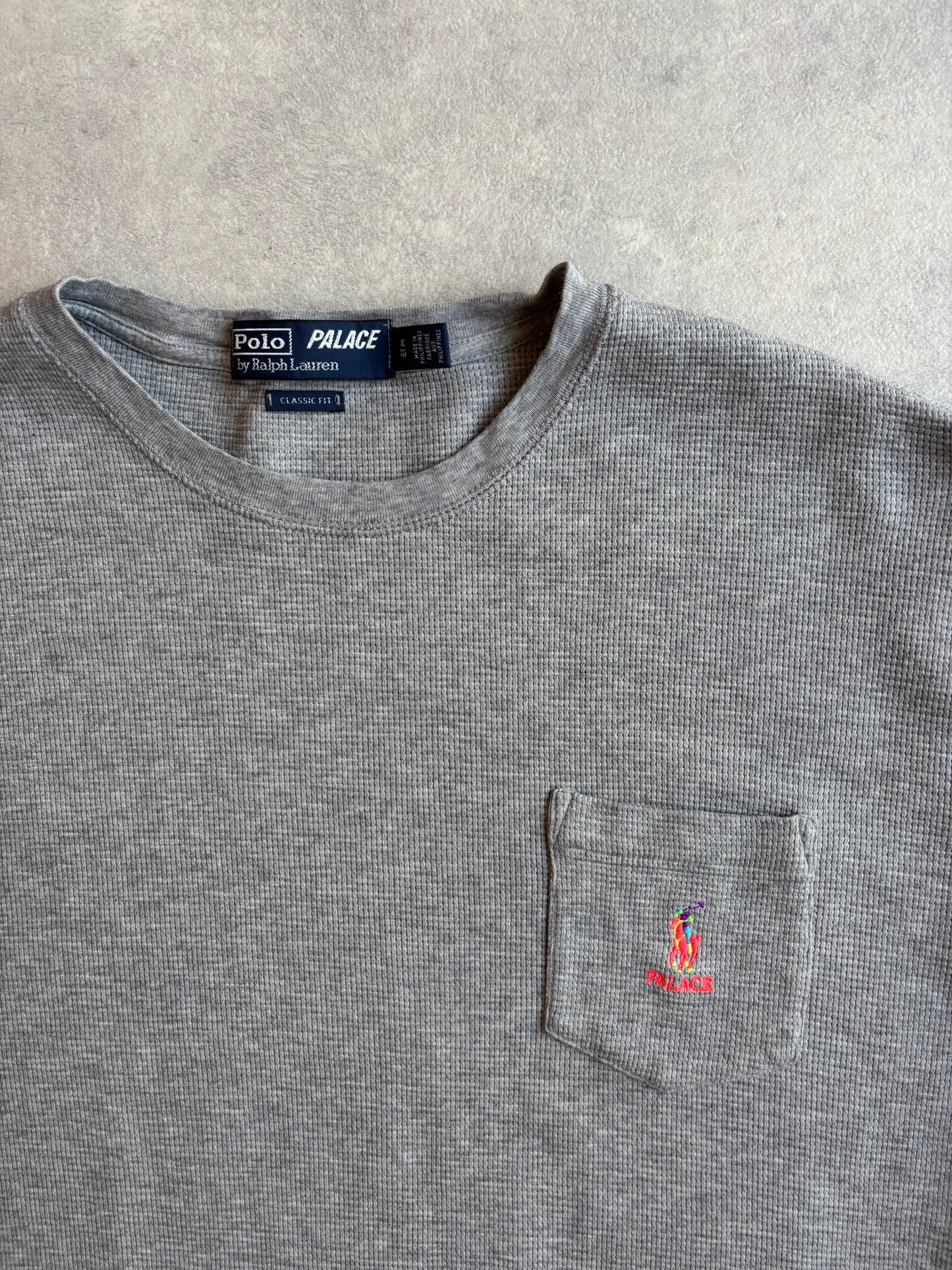 Palace x Ralph Lauren Grey Waffle T-Shirt