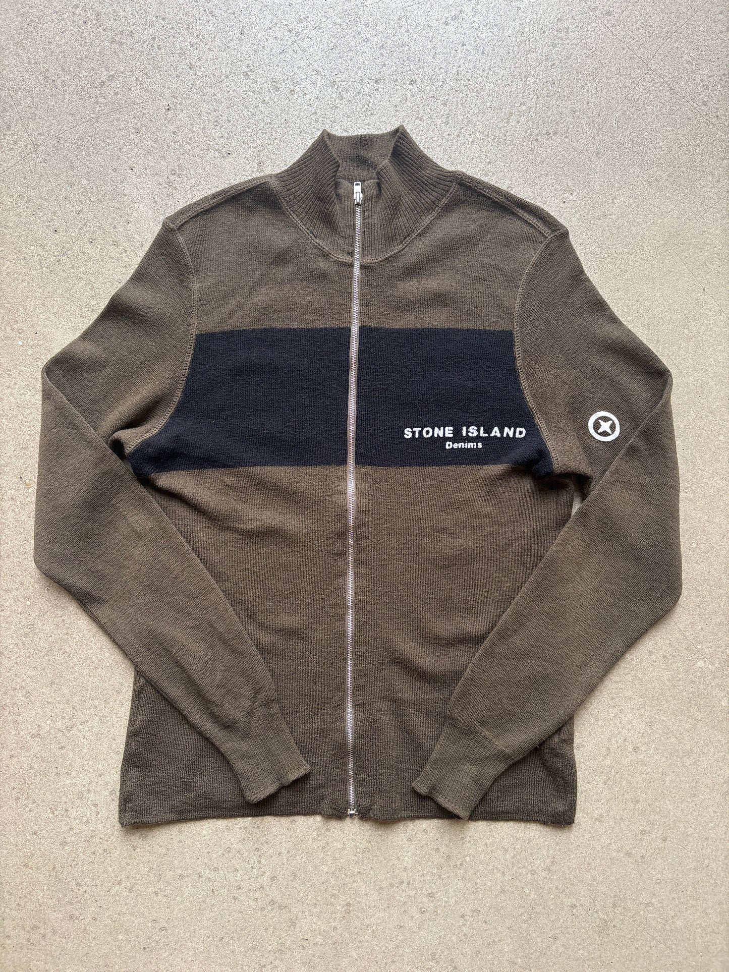 Stone Island Denims Zip Up Knit  Green L