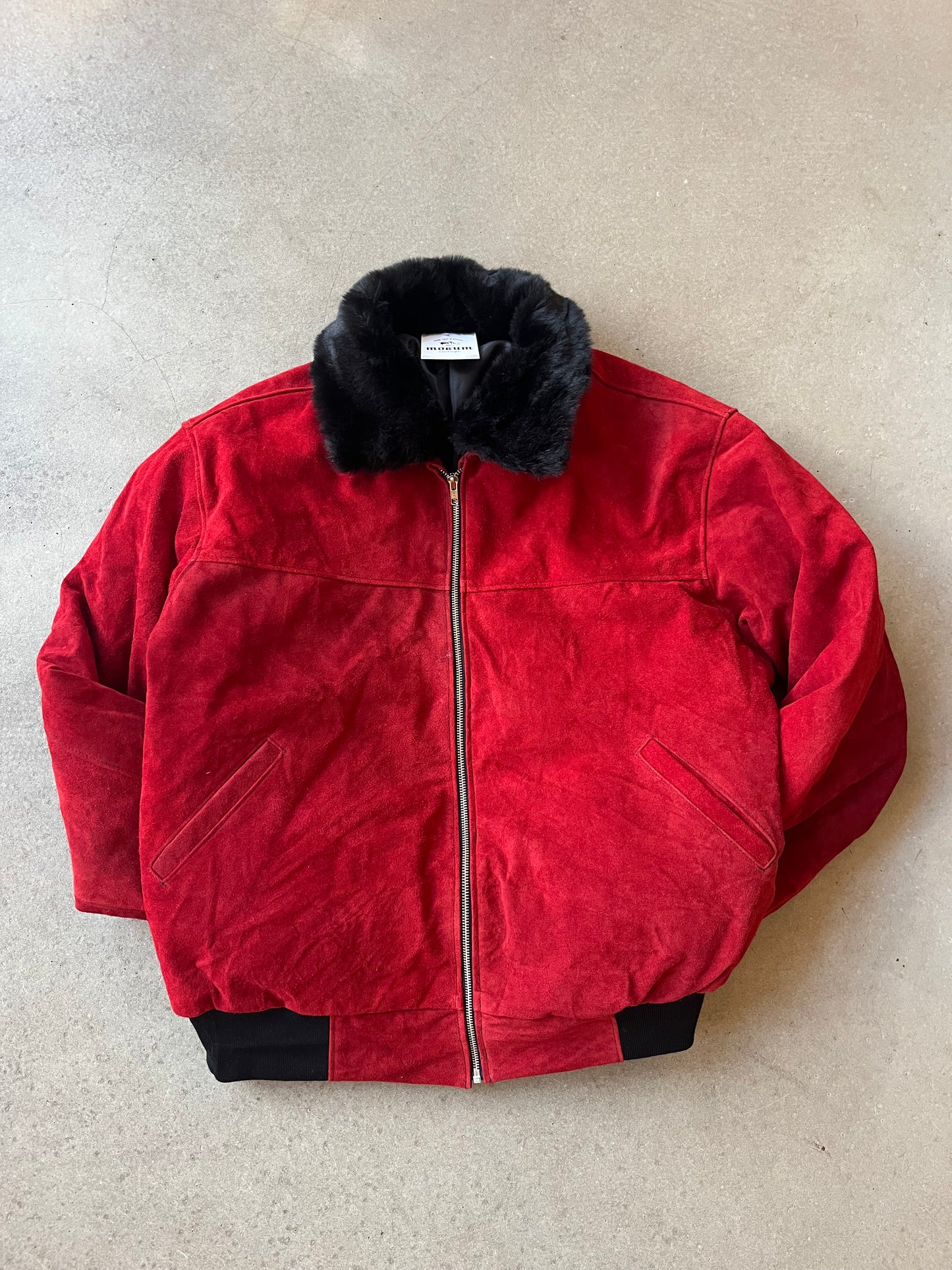 Vintage Suede Jacket Red Size Large